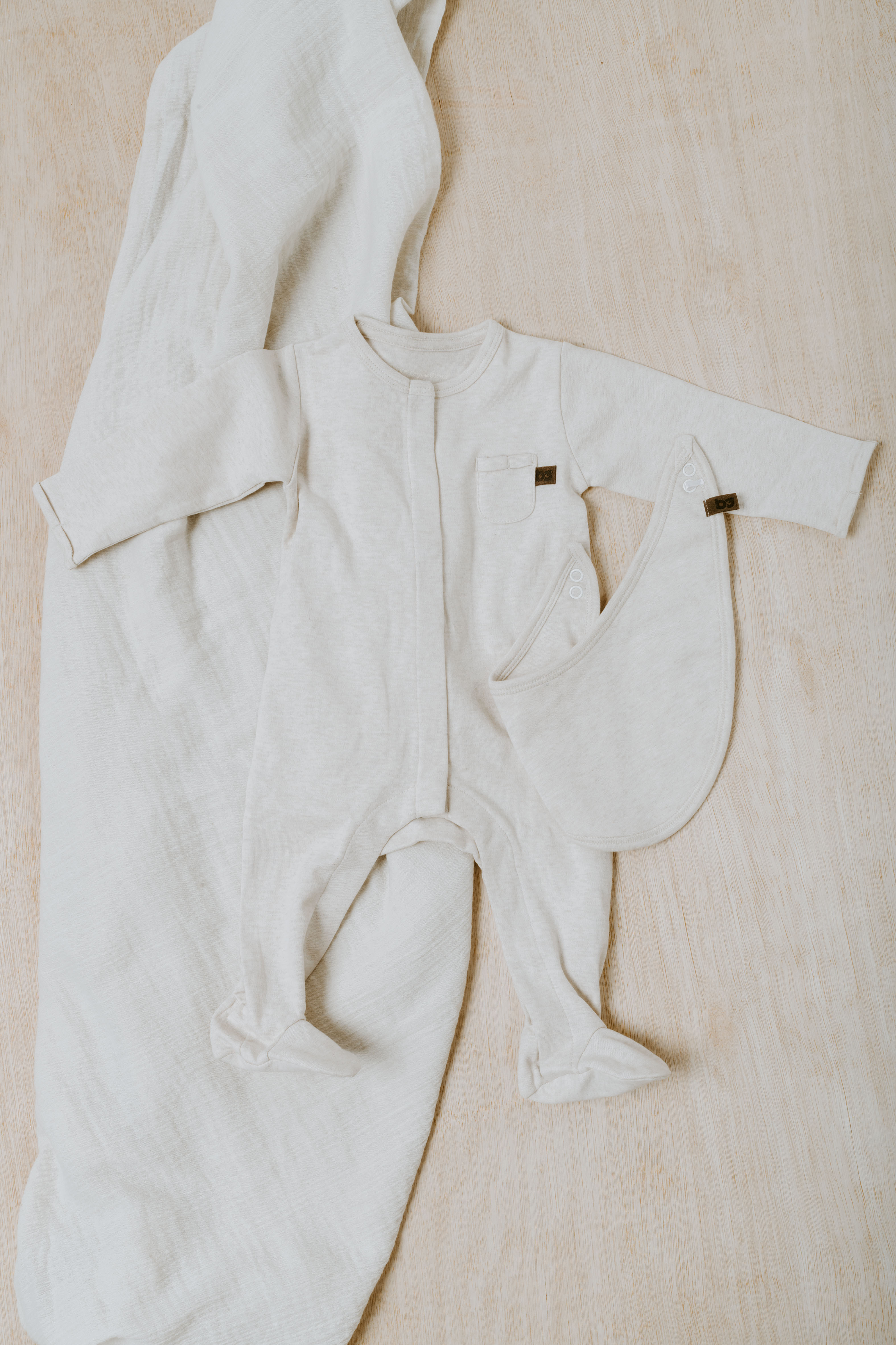 Playsuit with feet Melange clay - 68