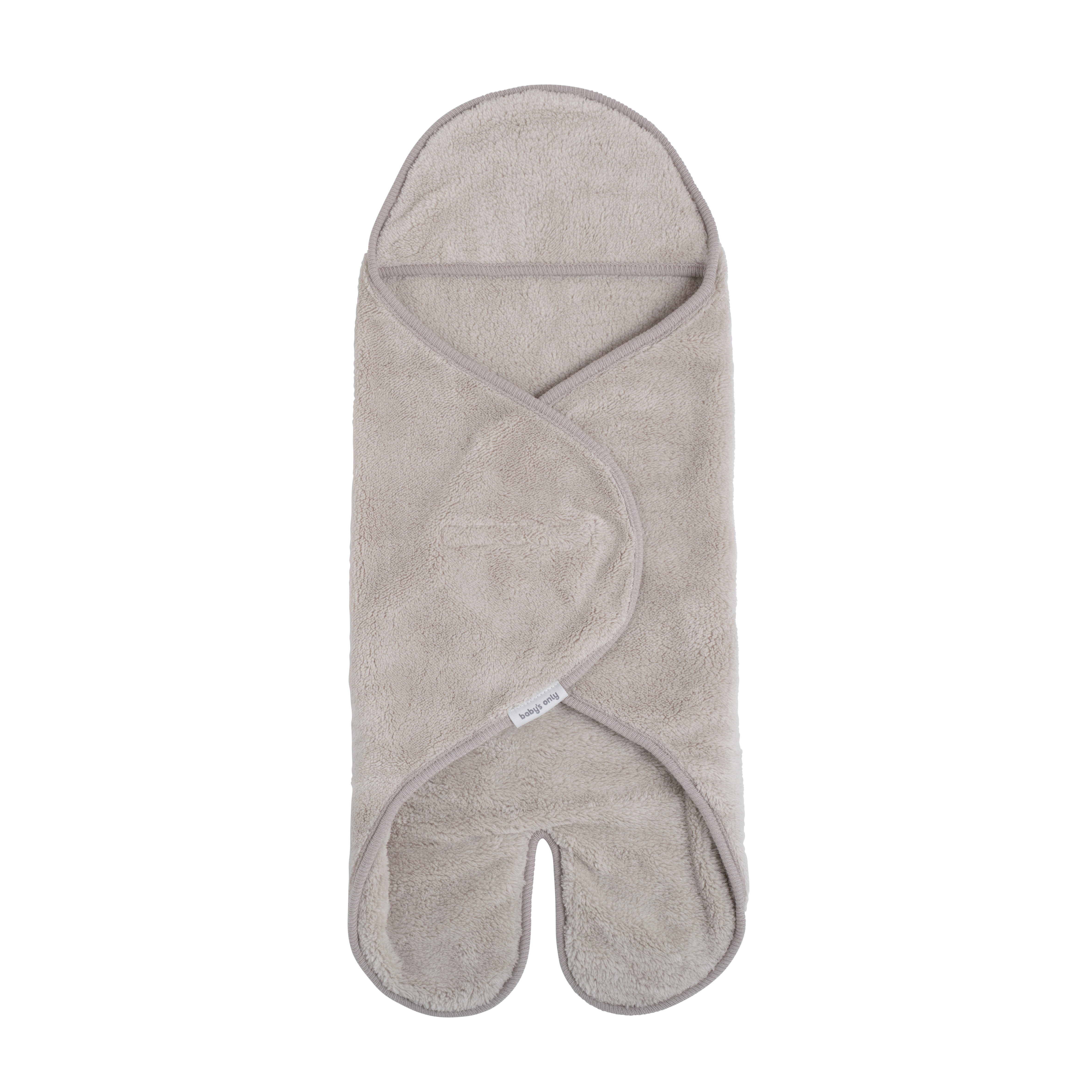 Hooded baby blanket with feet Cozy urban taupe