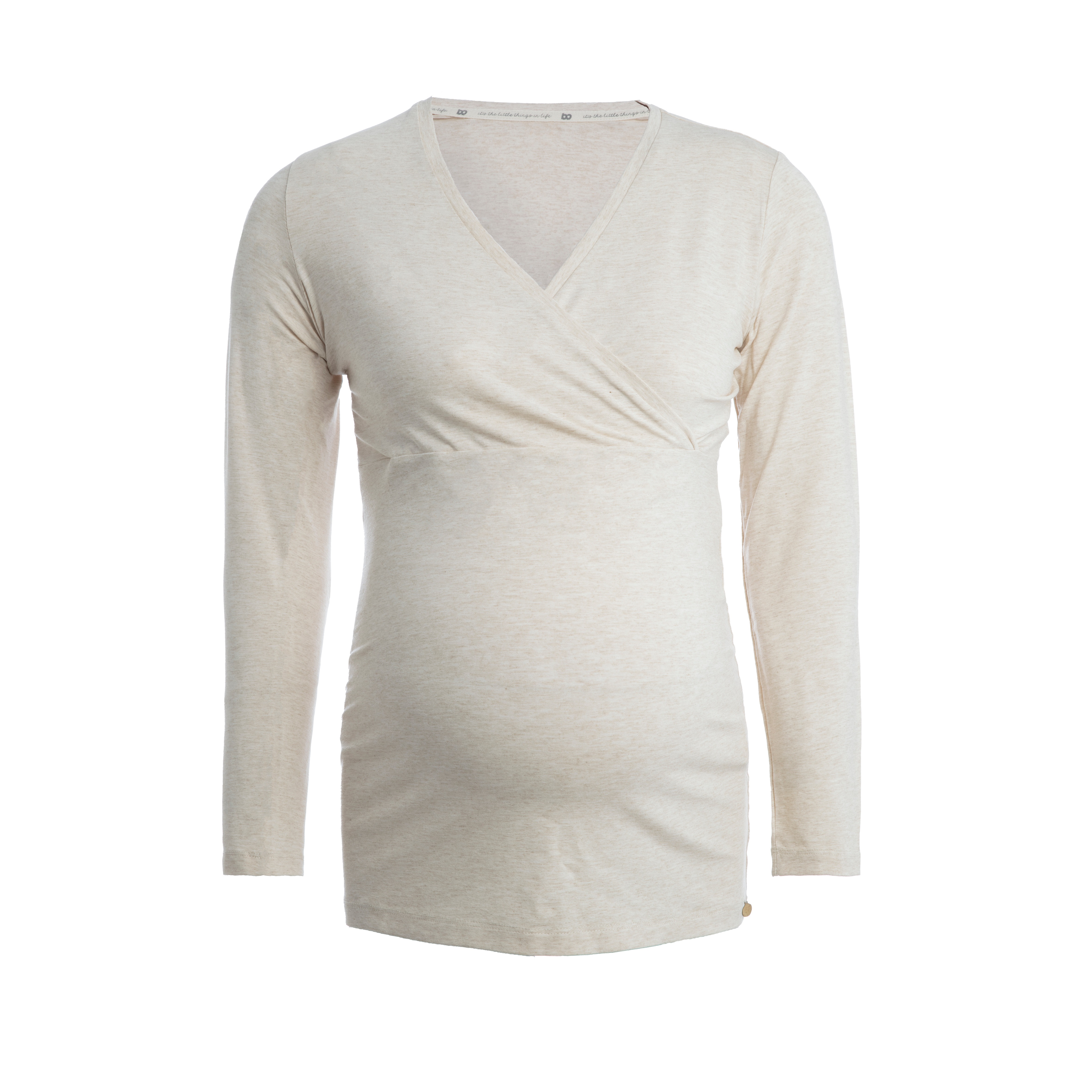 Maternity long sleeve top Glow ecru - M - With nursing function