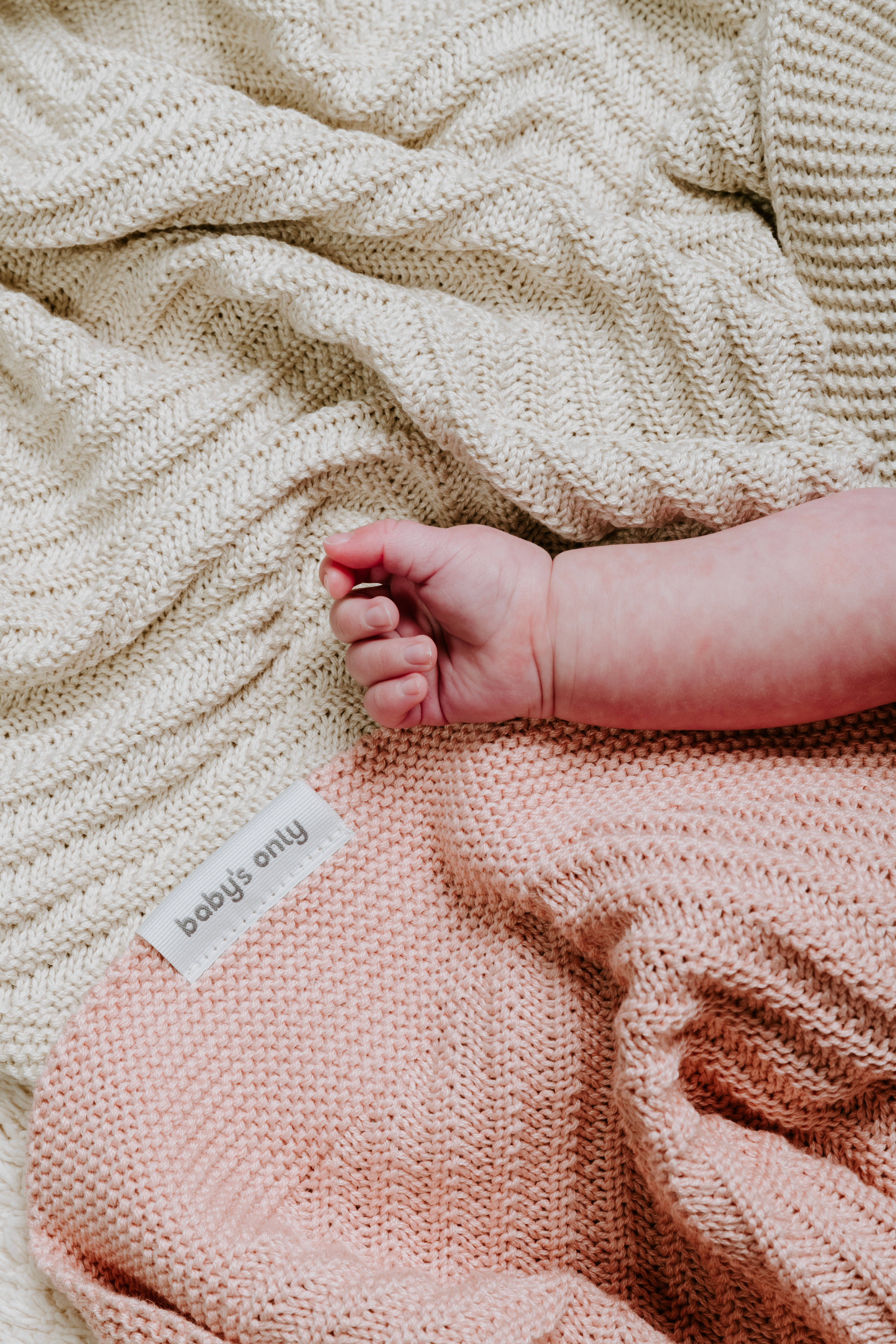 Baby crib blanket Grace blush - 70x95