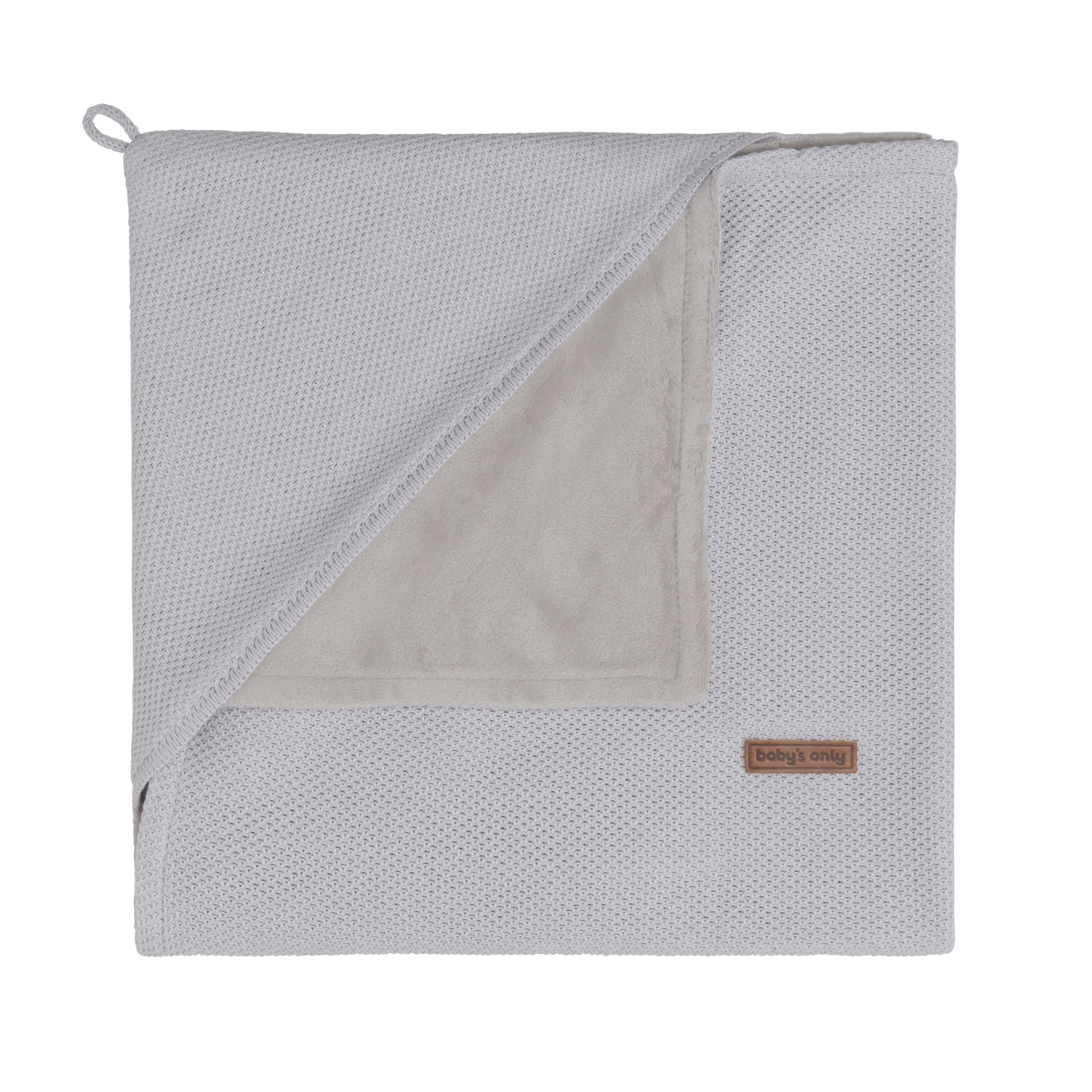 Hooded baby blanket soft Classic silver-grey