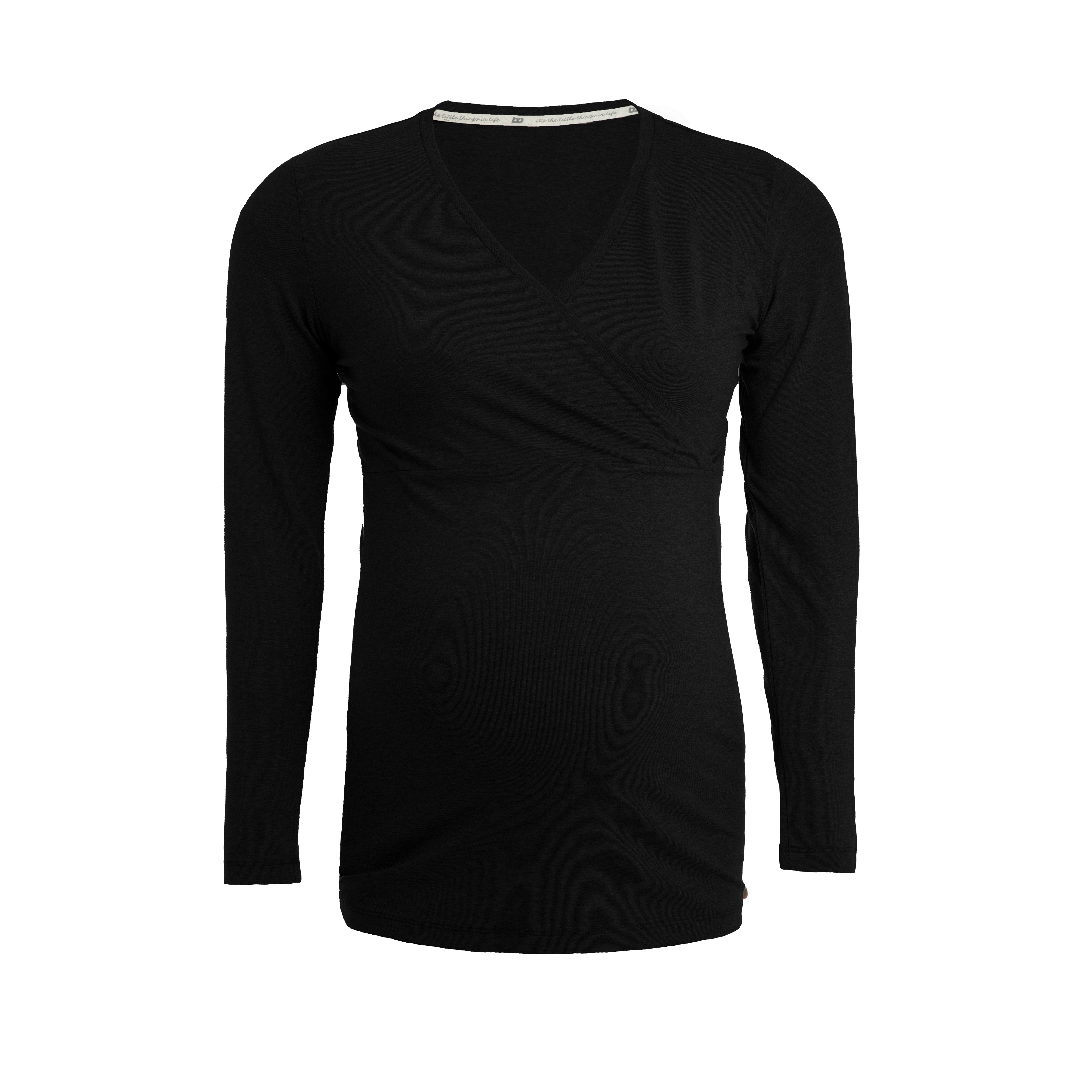Maternity long sleeve top Glow black - S - With nursing function