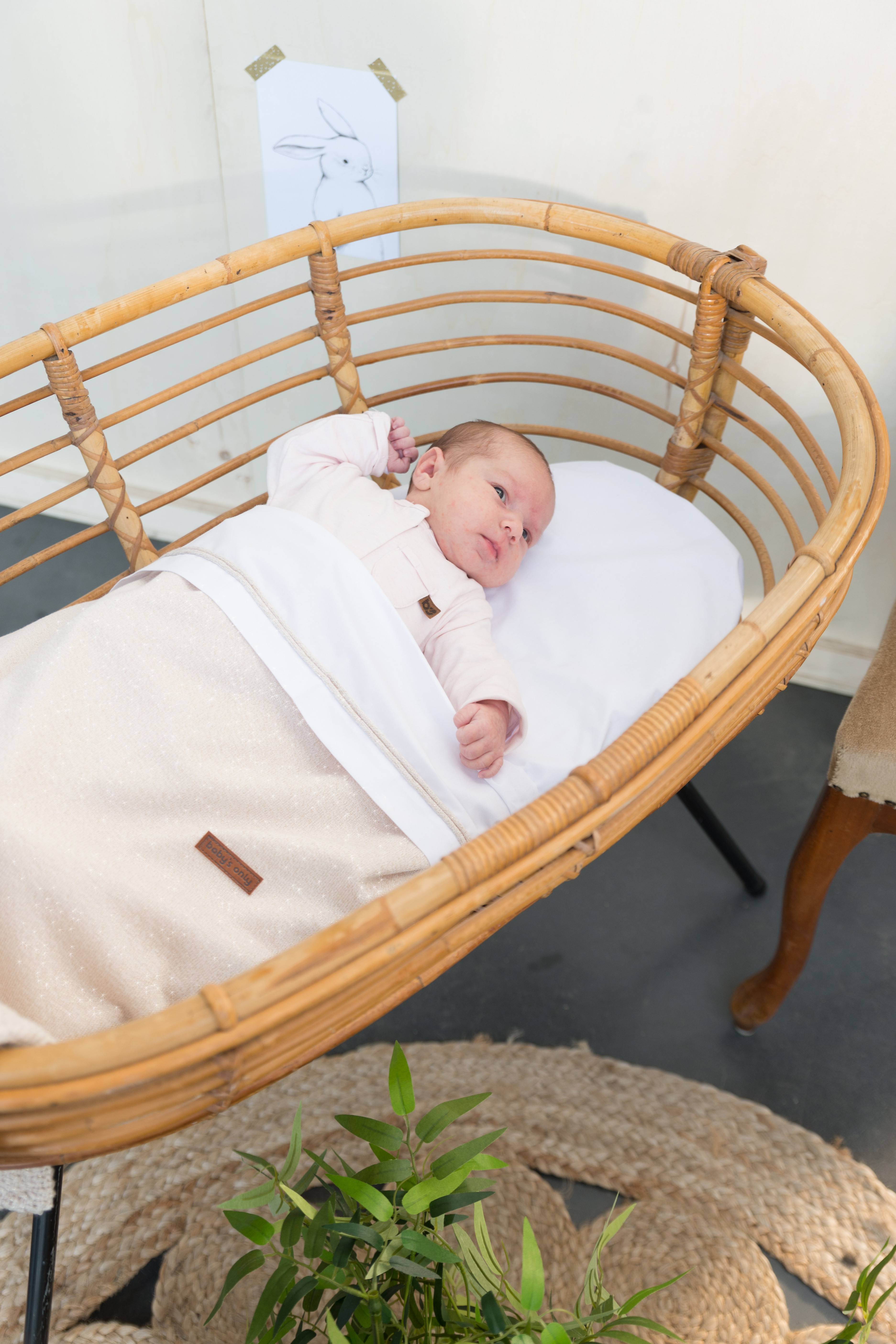 Baby crib blanket soft Sparkle gold-mint melee
