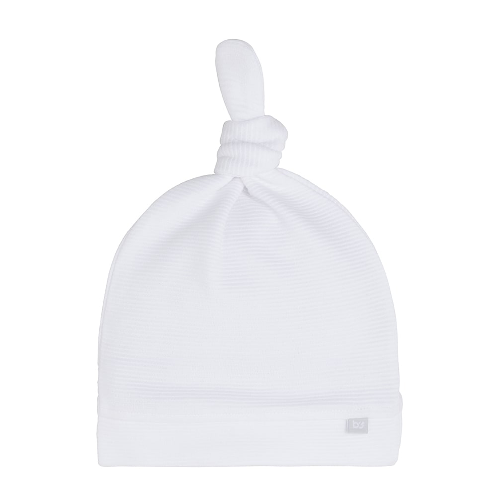 Knotted hat Pure white - 3-6 months