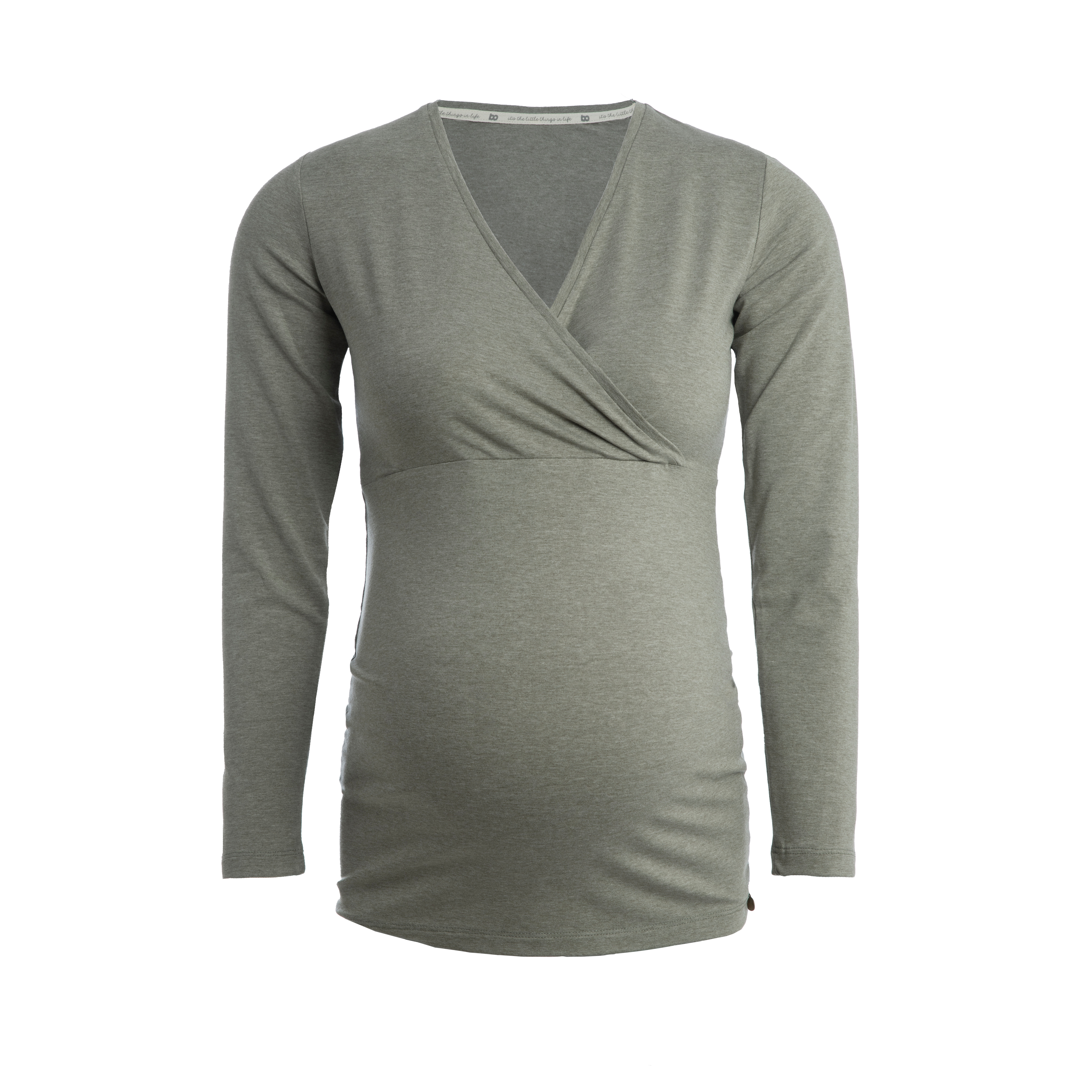 Maternity long sleeve top Glow urban green - S - With nursing function