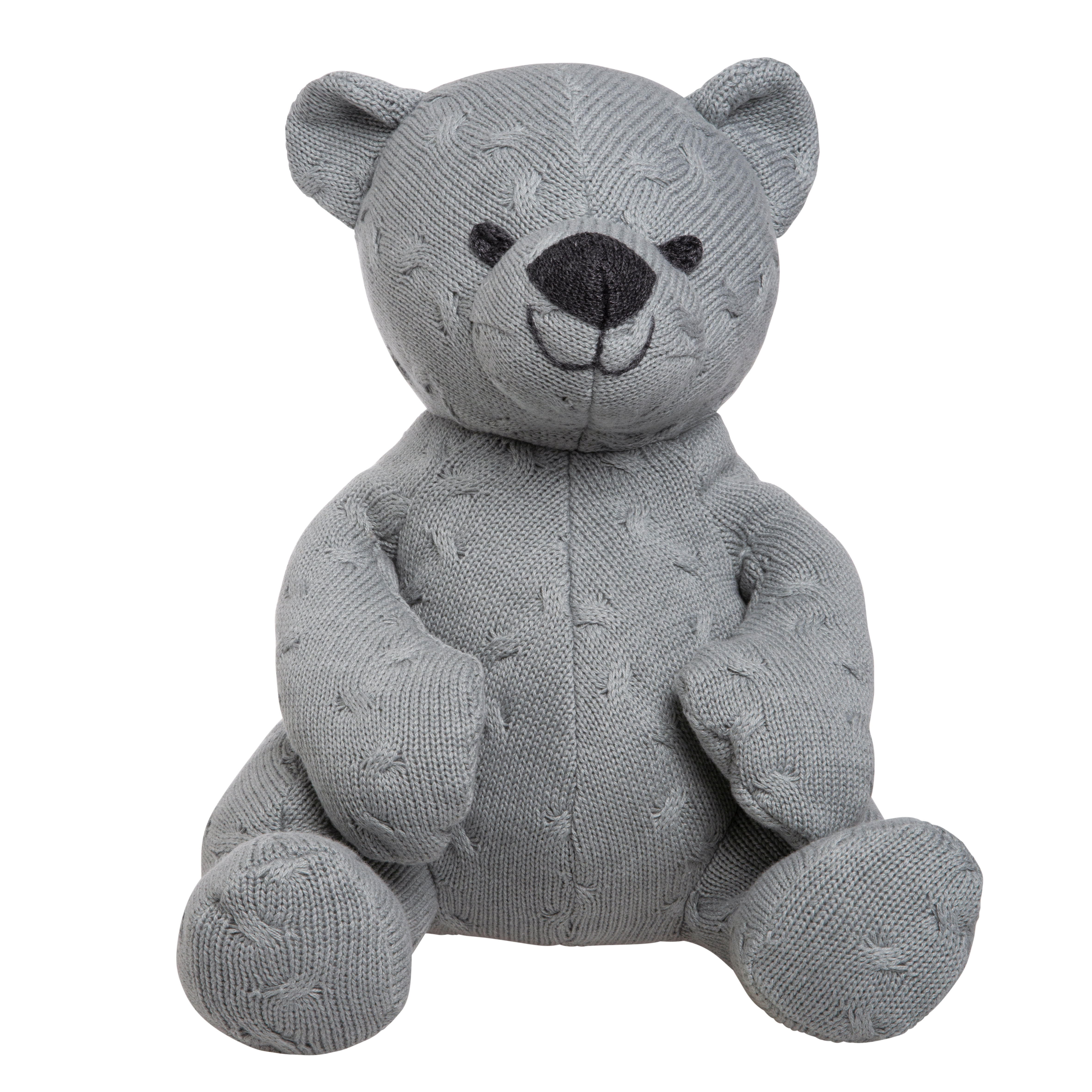 Stuffed bear Cable grey - 35 cm