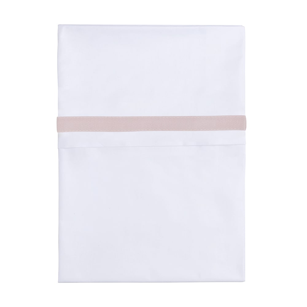 Cot sheet woven ribbon old pink/white
