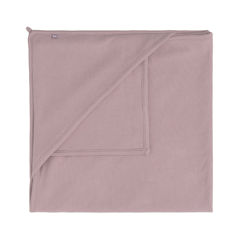 Hooded baby blanket Pure old pink - 75x75