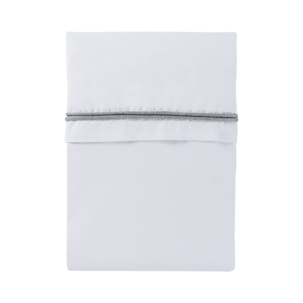 Cot Sheet knitted ribbon white/grey