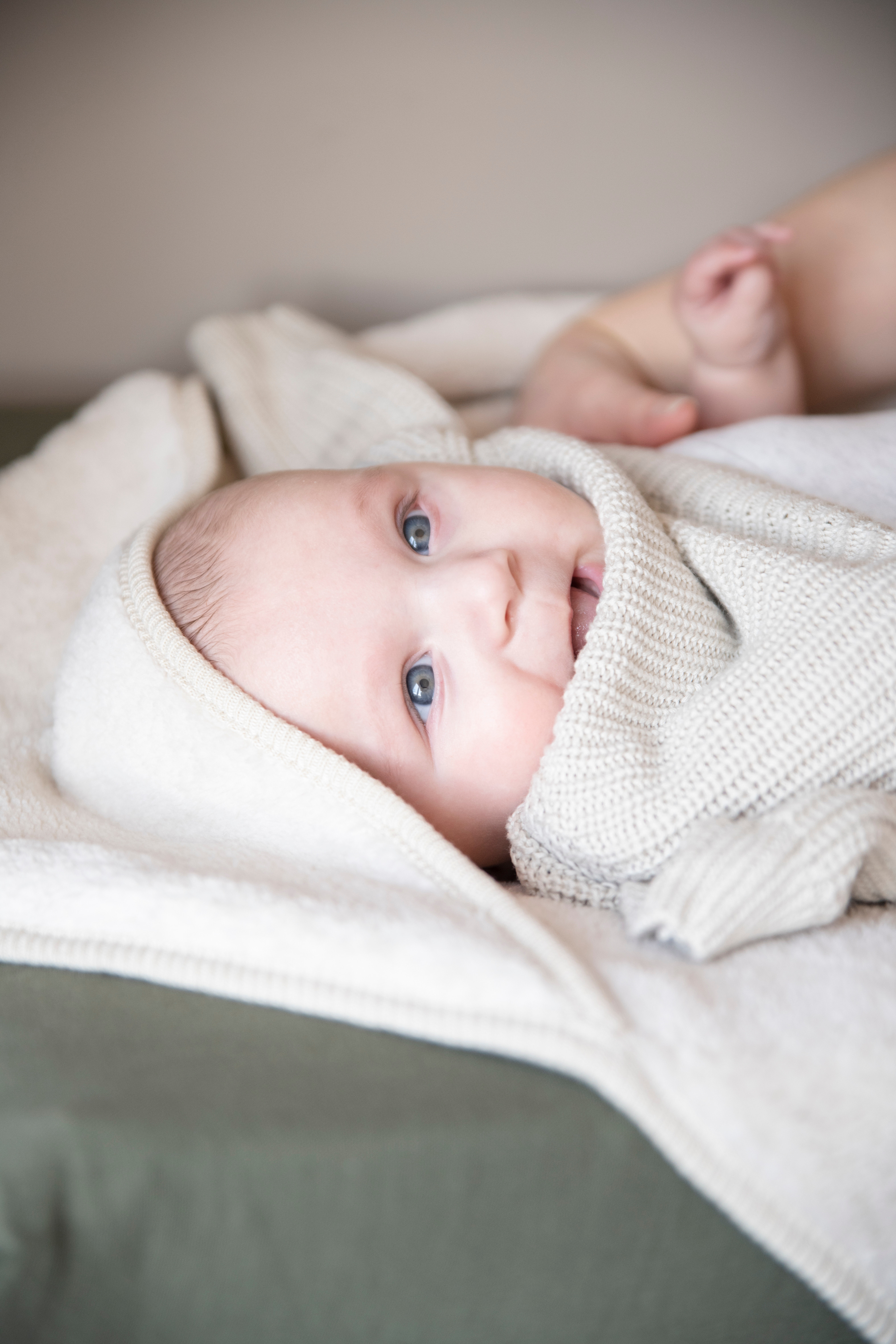Hooded baby blanket Cozy warm linen