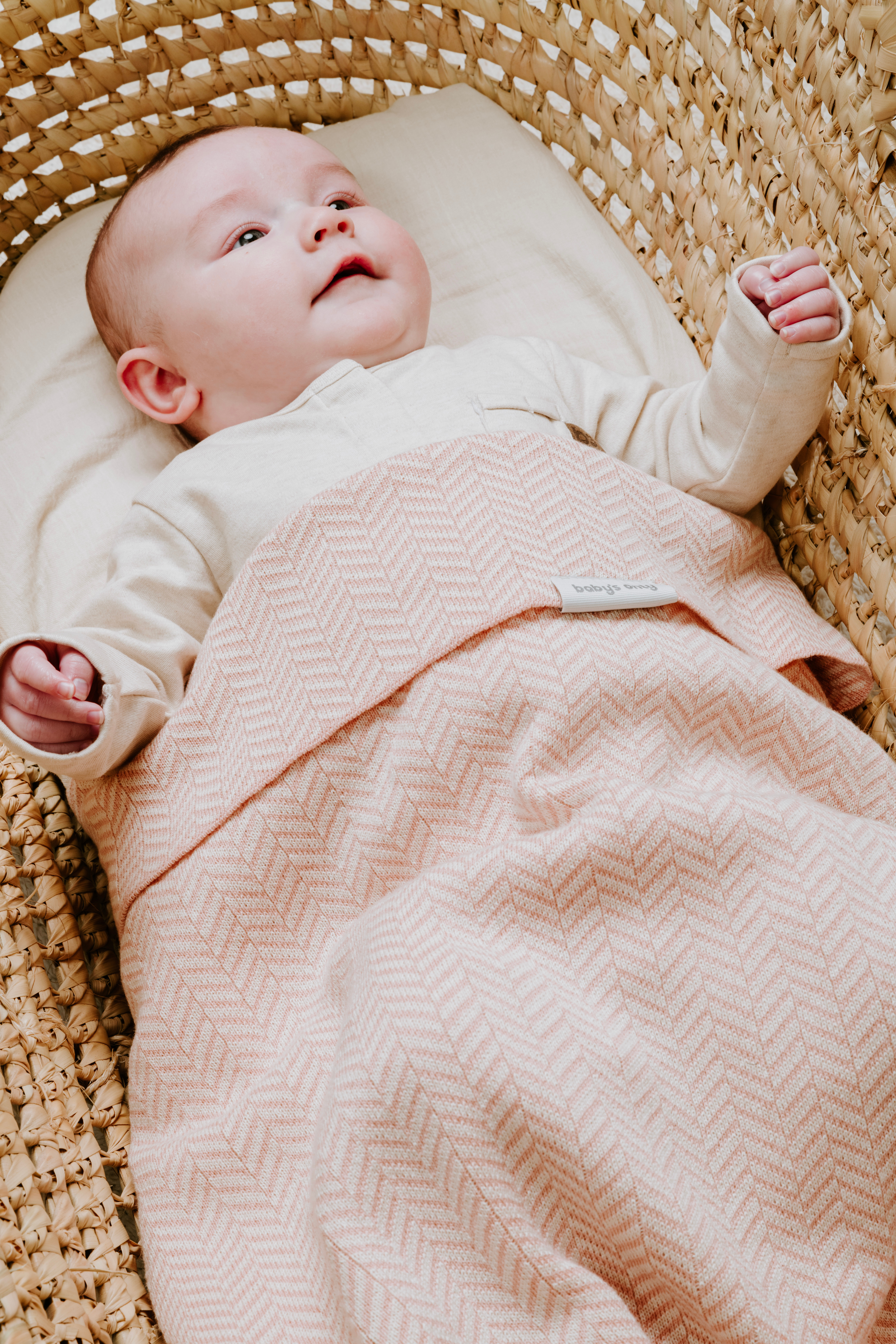 Baby crib blanket Dawn beige/ecru