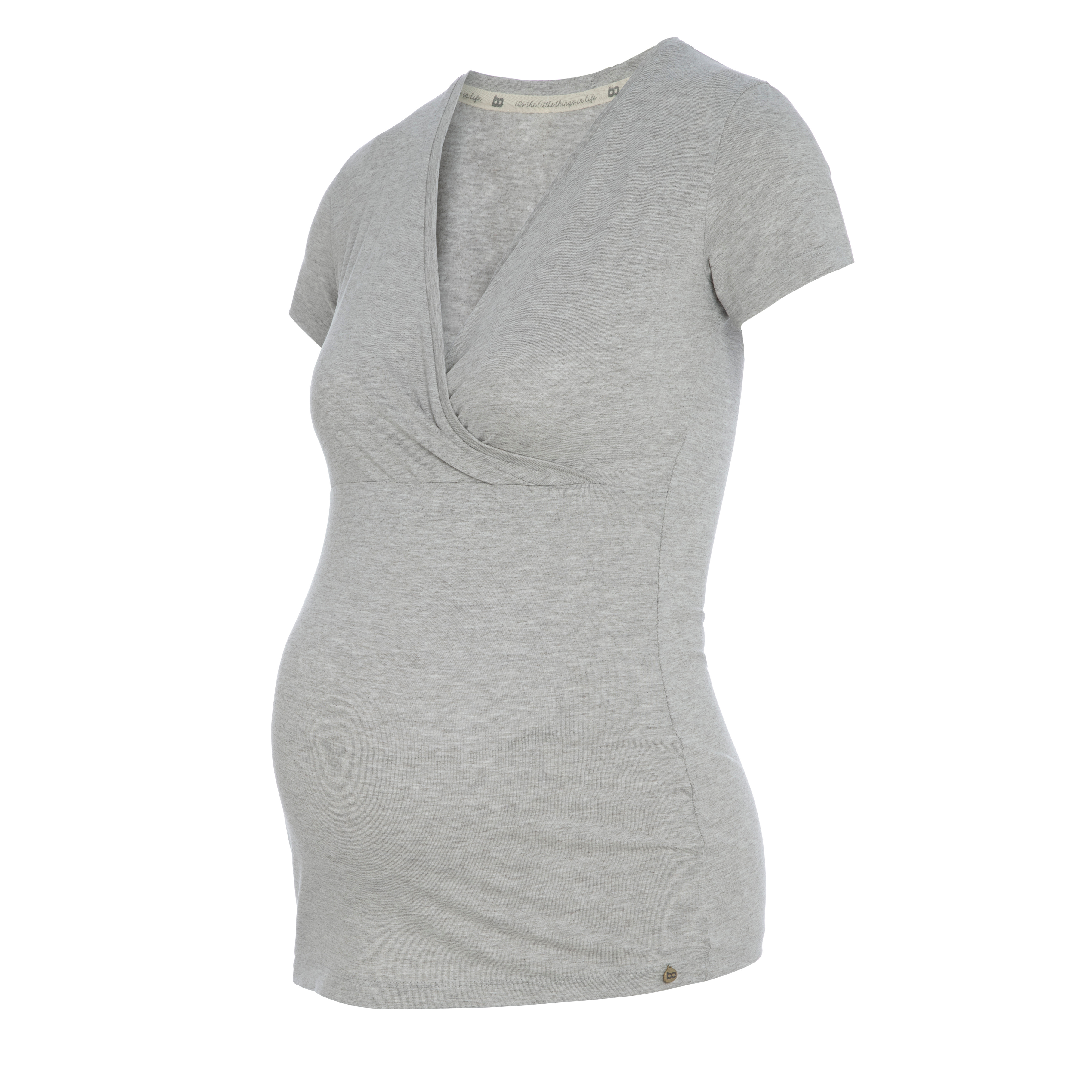Maternity T-shirt Glow dusty grey - S - With nursing function