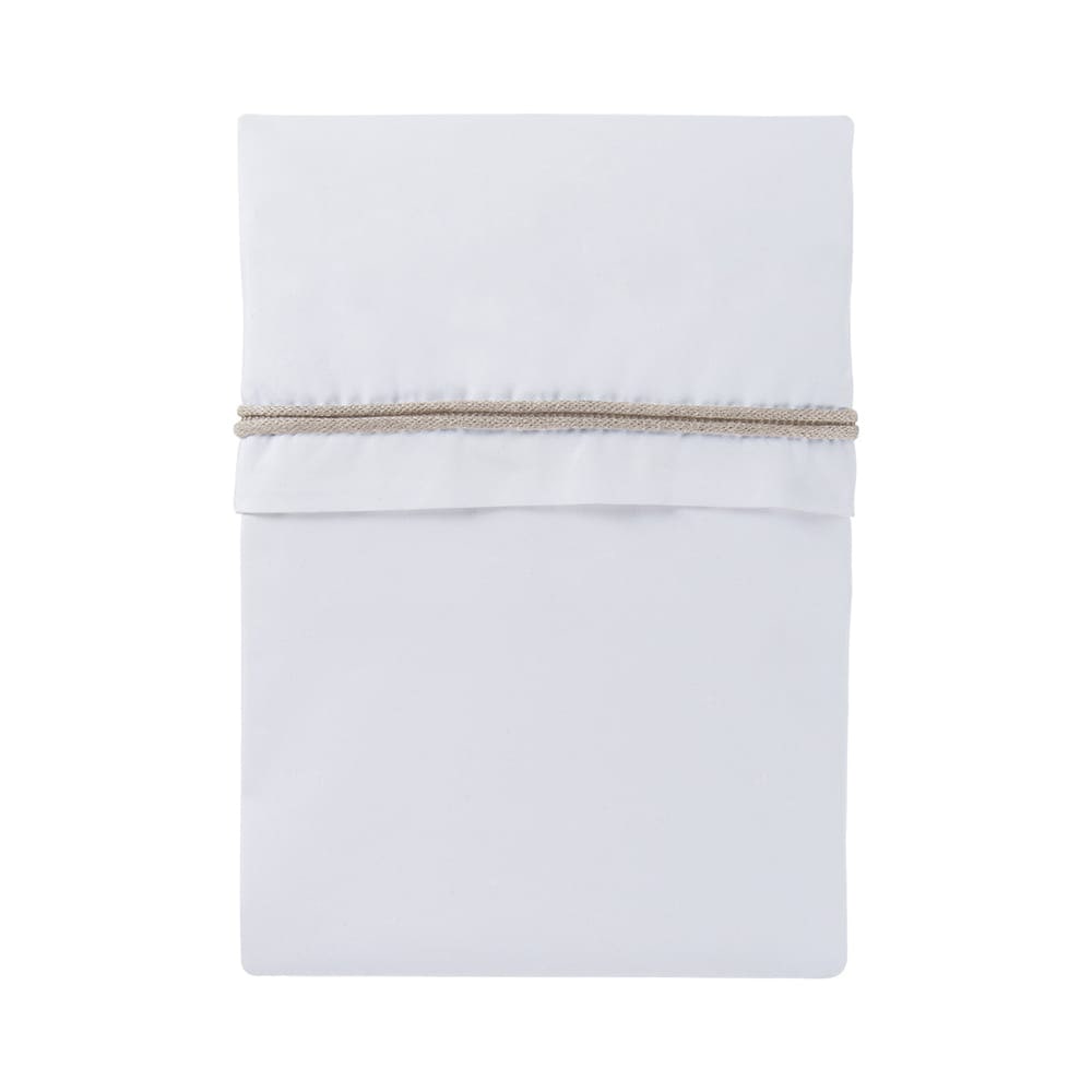 Cot sheet knitted ribbon sand/white