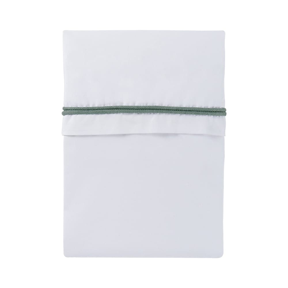 Cot sheet knitted ribbon stonegreen/white