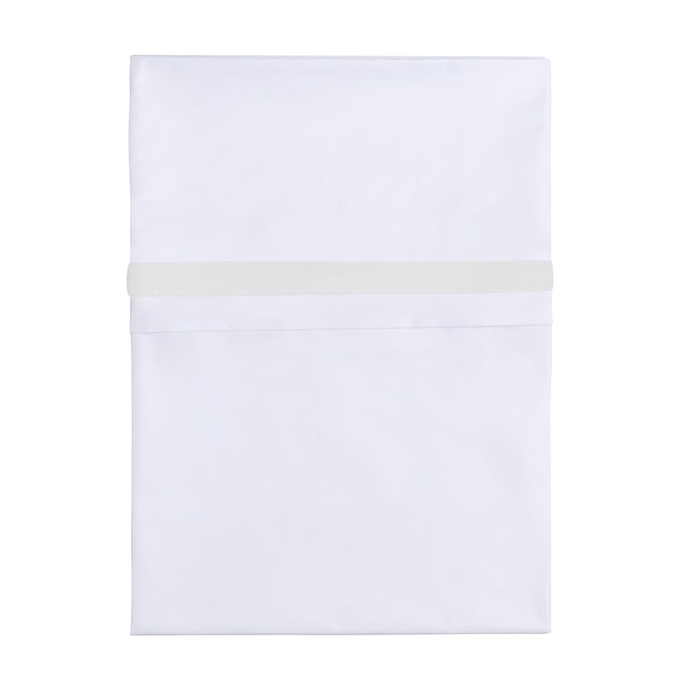 Cot sheet woven ribbon white