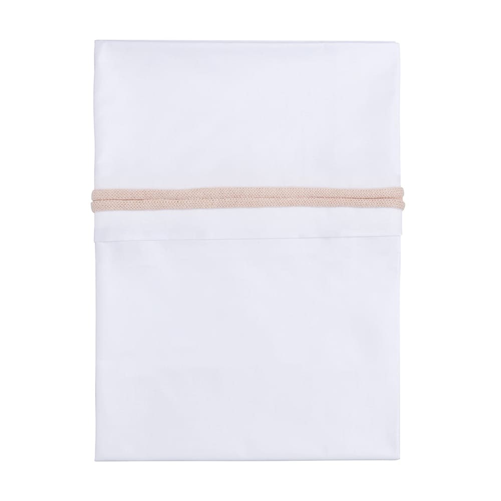 Cot sheet knitted ribbon blush/white
