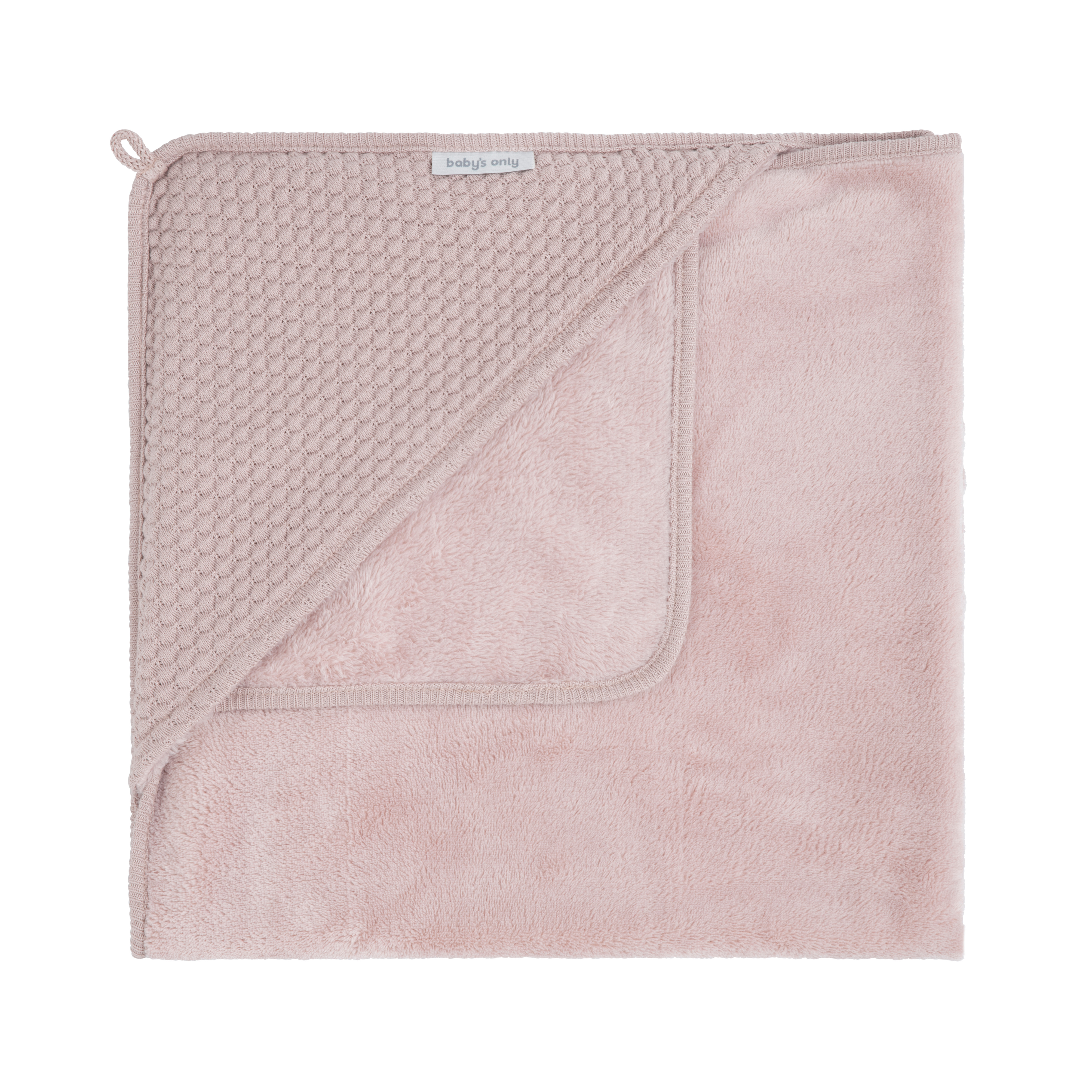 Hooded baby blanket Sky old pink