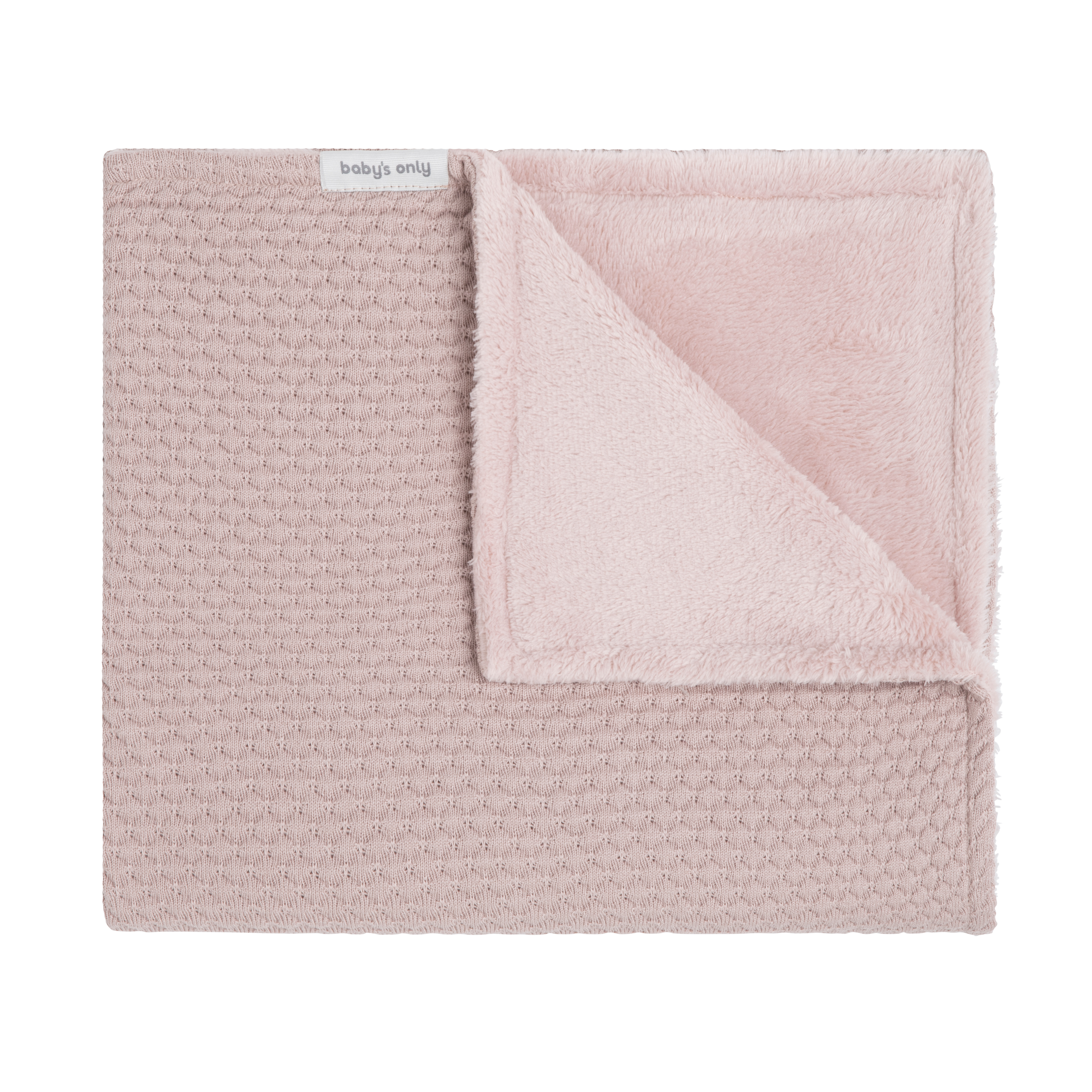 Cot blanket teddy Sky old pink