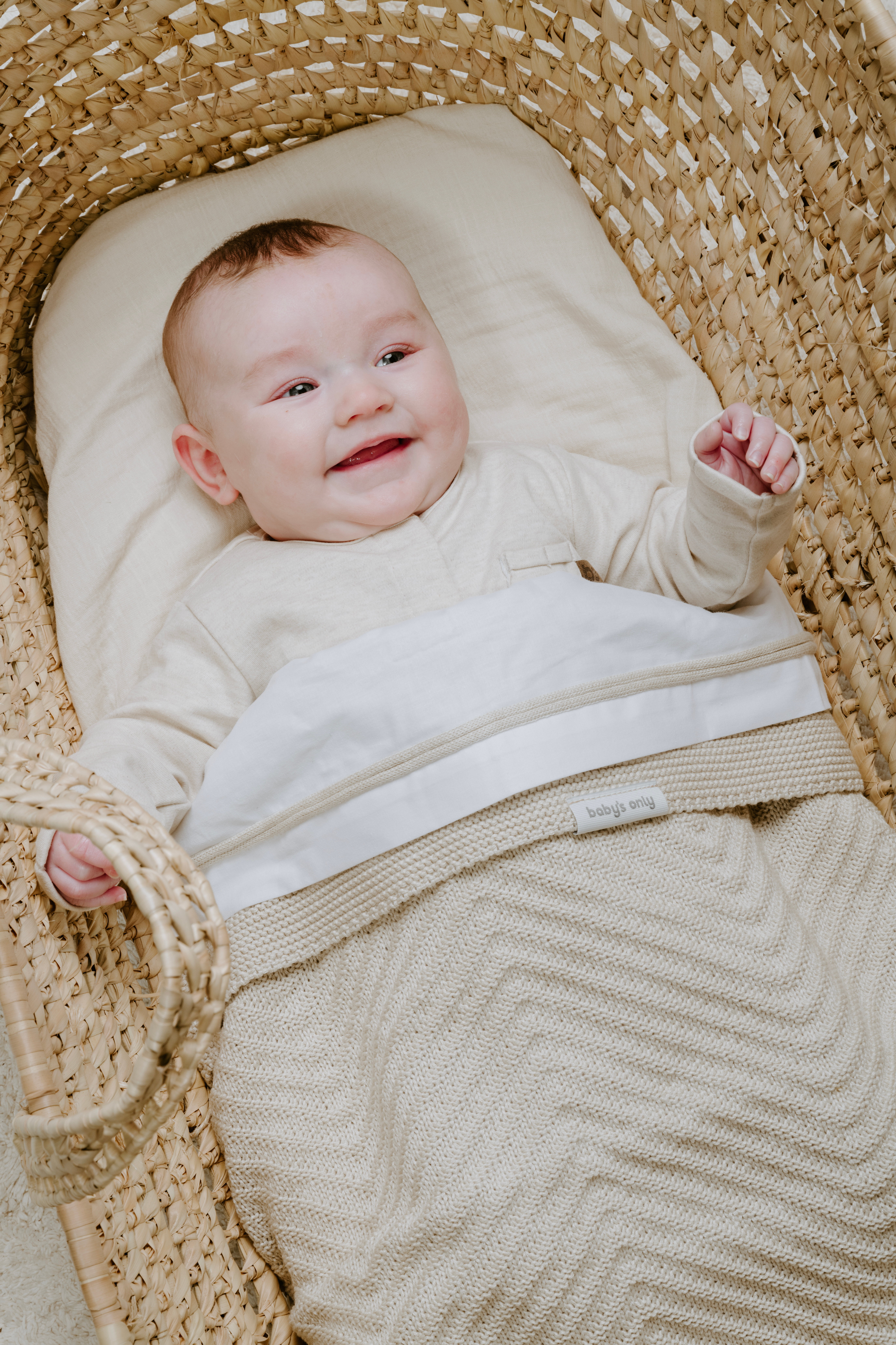 Baby crib blanket Grace warm linen - 70x95