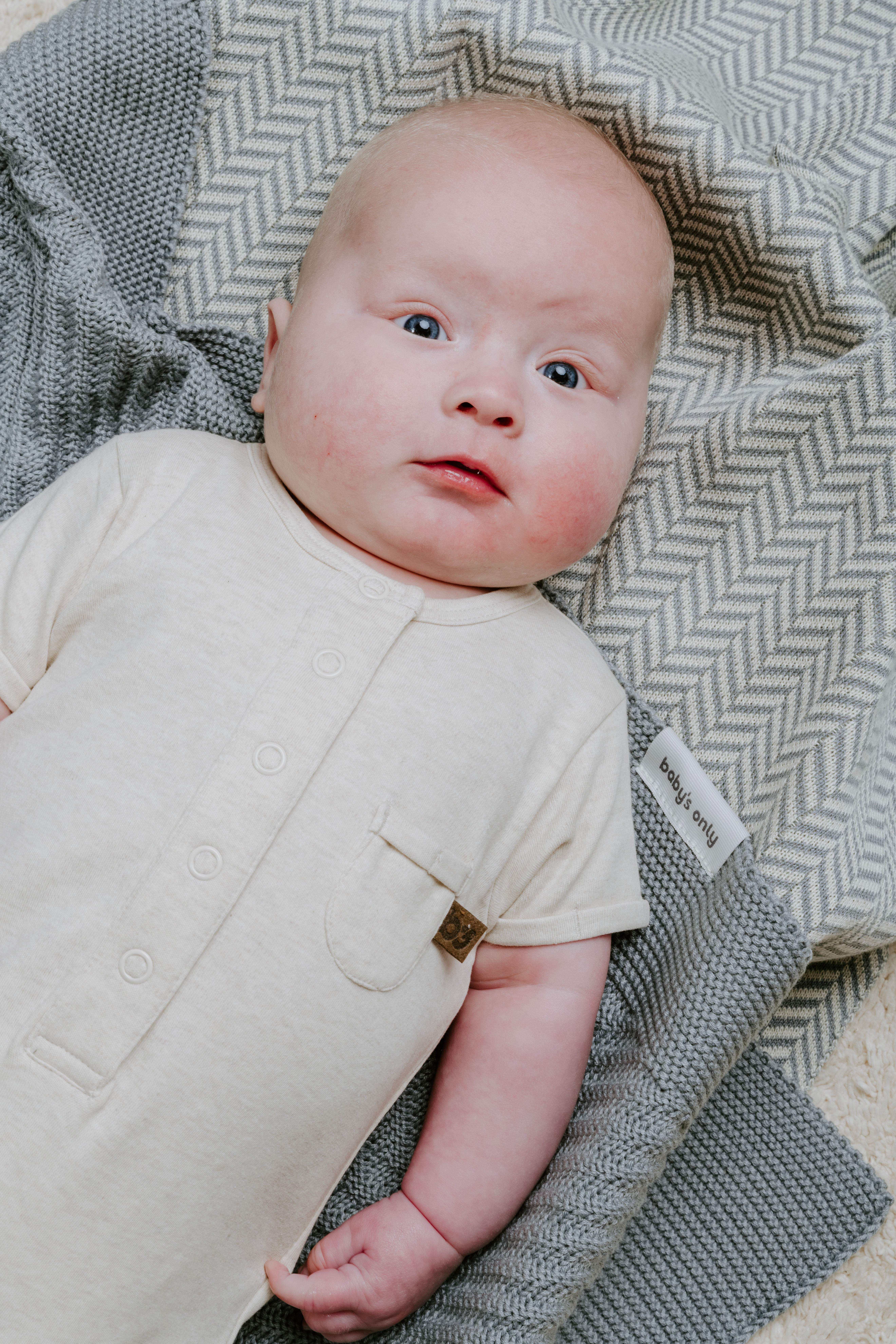 Baby crib blanket Dawn beige/ecru