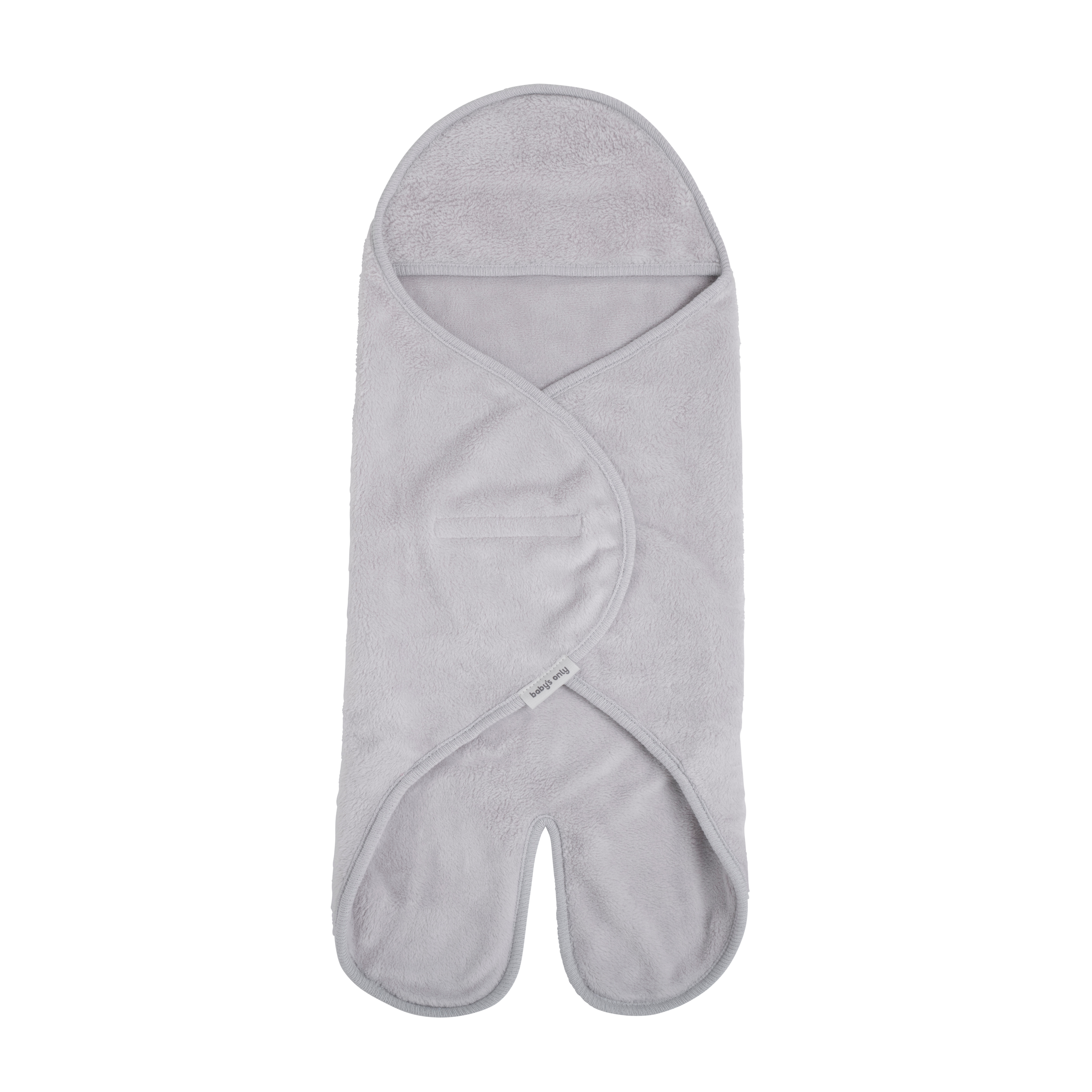 Hooded baby blanket with feet Cozy dusty grey
