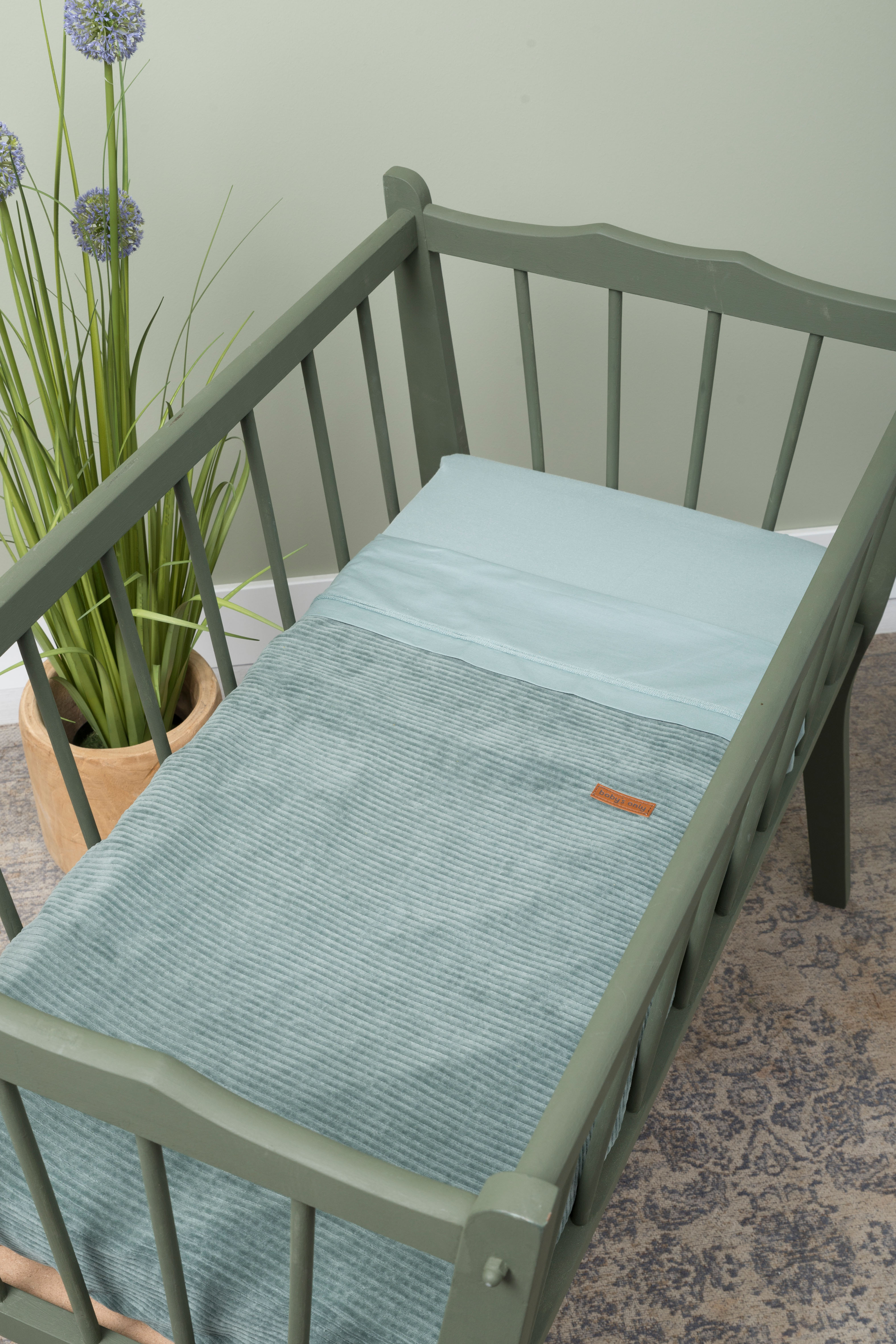 Baby crib blanket teddy Sense sea green
