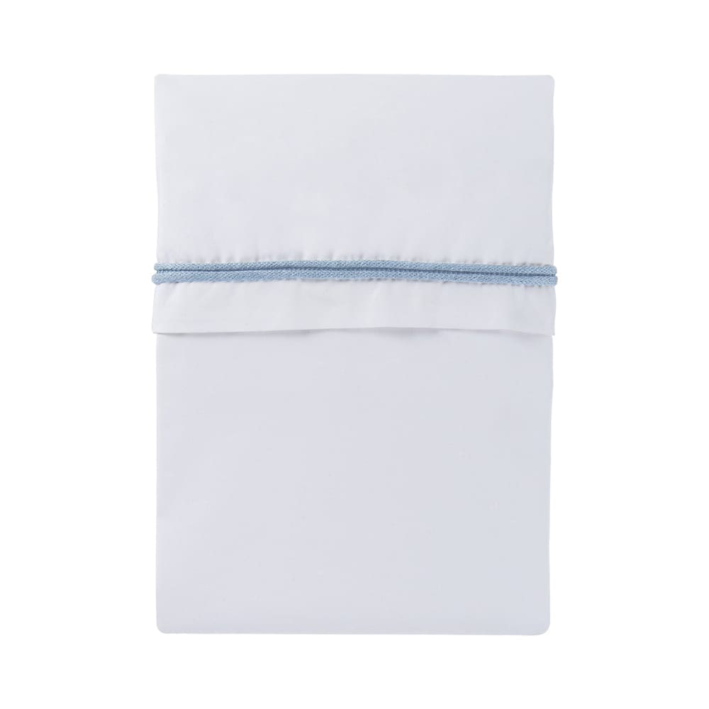 Cot sheet knitted ribbon baby blue/white