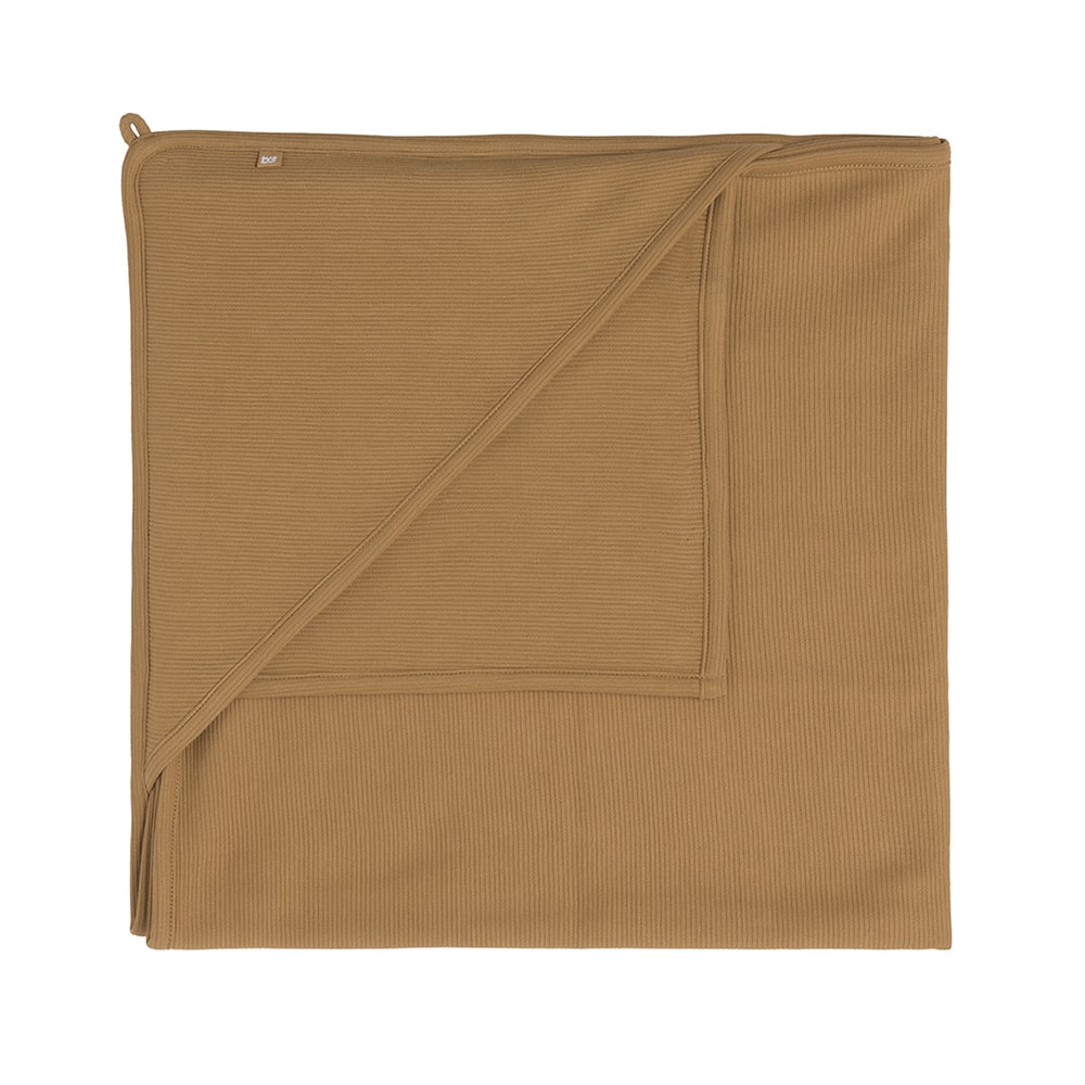 Hooded baby blanket Pure caramel - 75x75