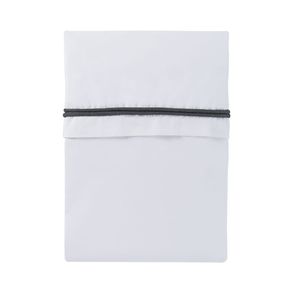 Cot sheet knitted ribbon anthracite/white