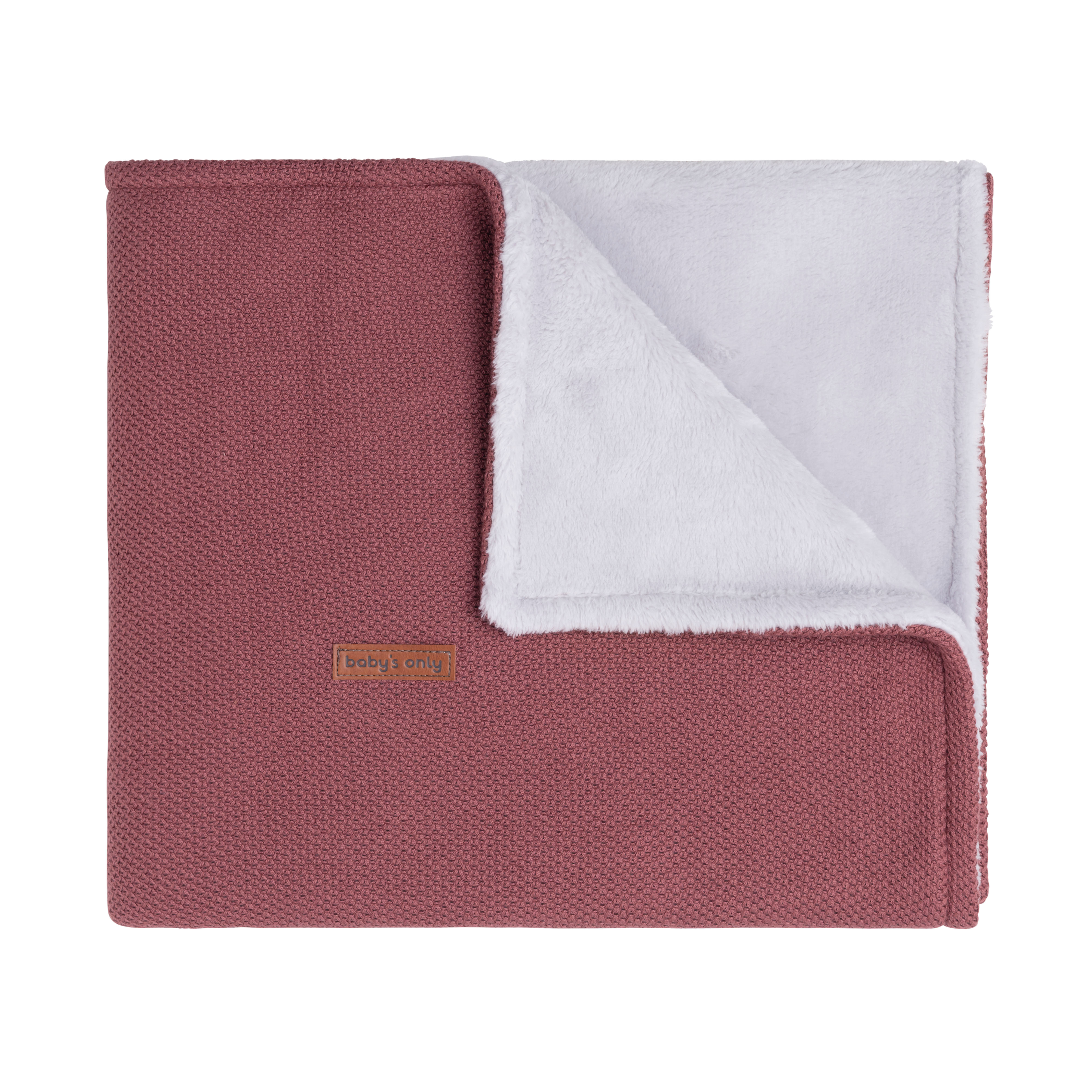 Cot blanket teddy Classic stone red