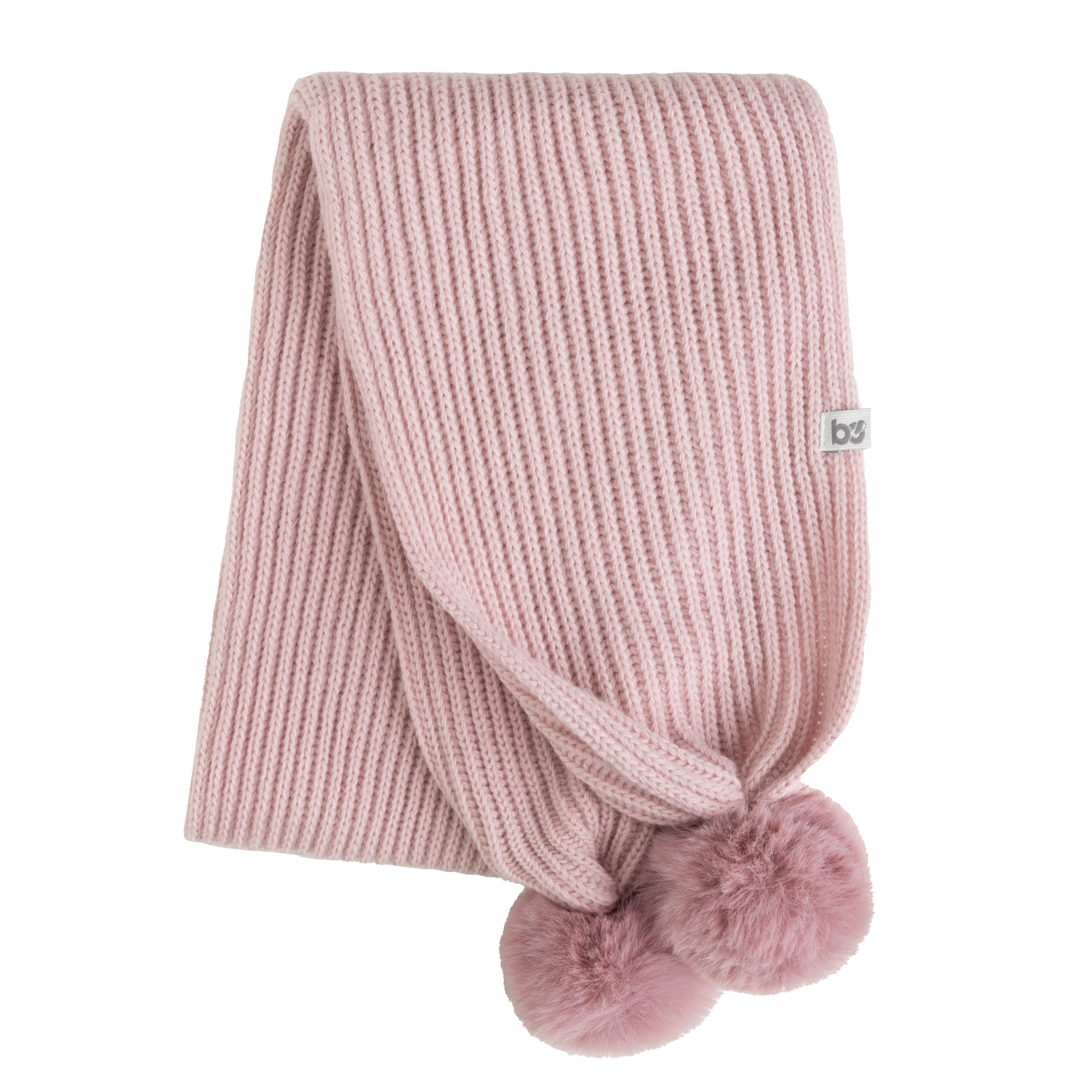 Scarf with pompon Cool old pink - 3-8 years