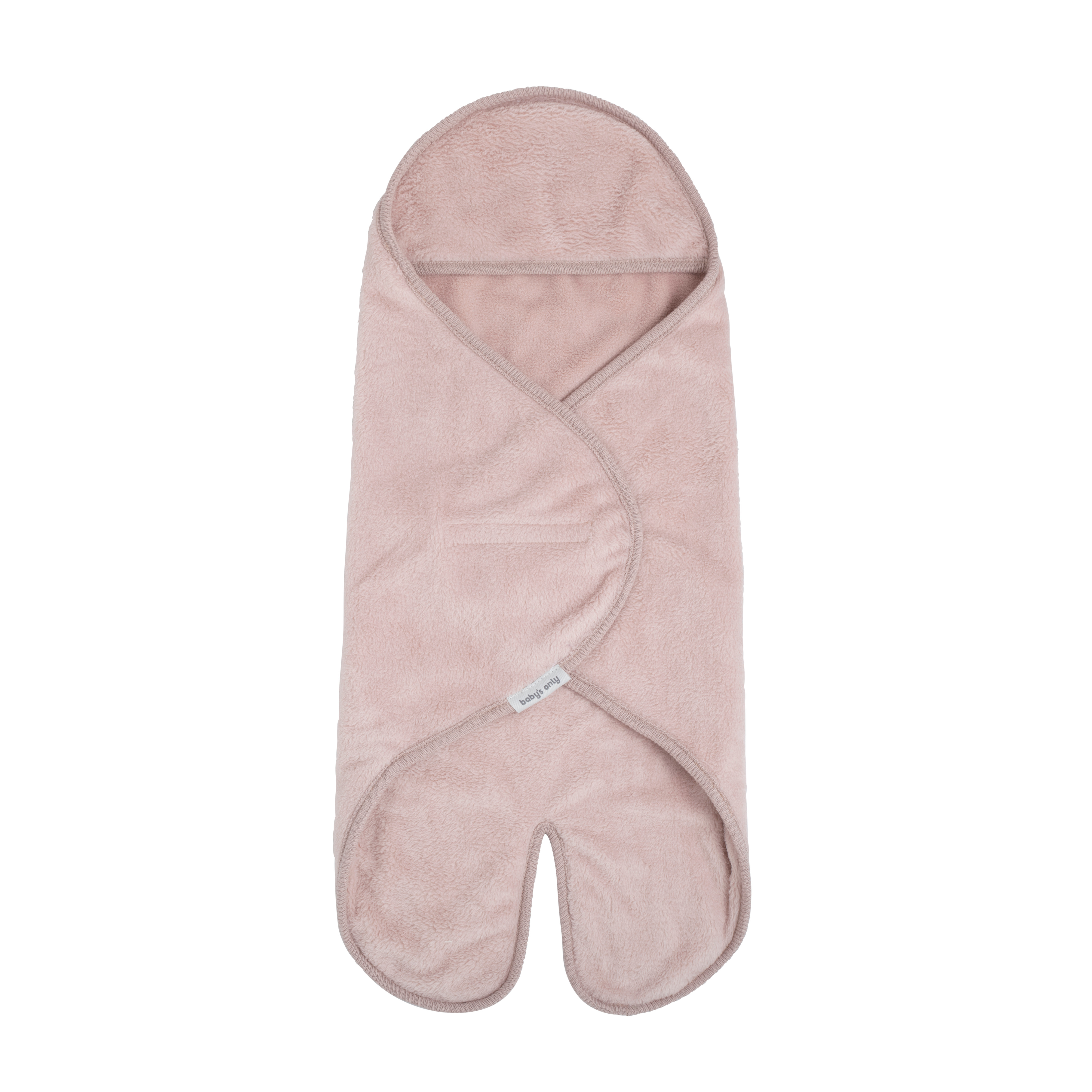 Hooded baby blanket with feet Cozy old pink
