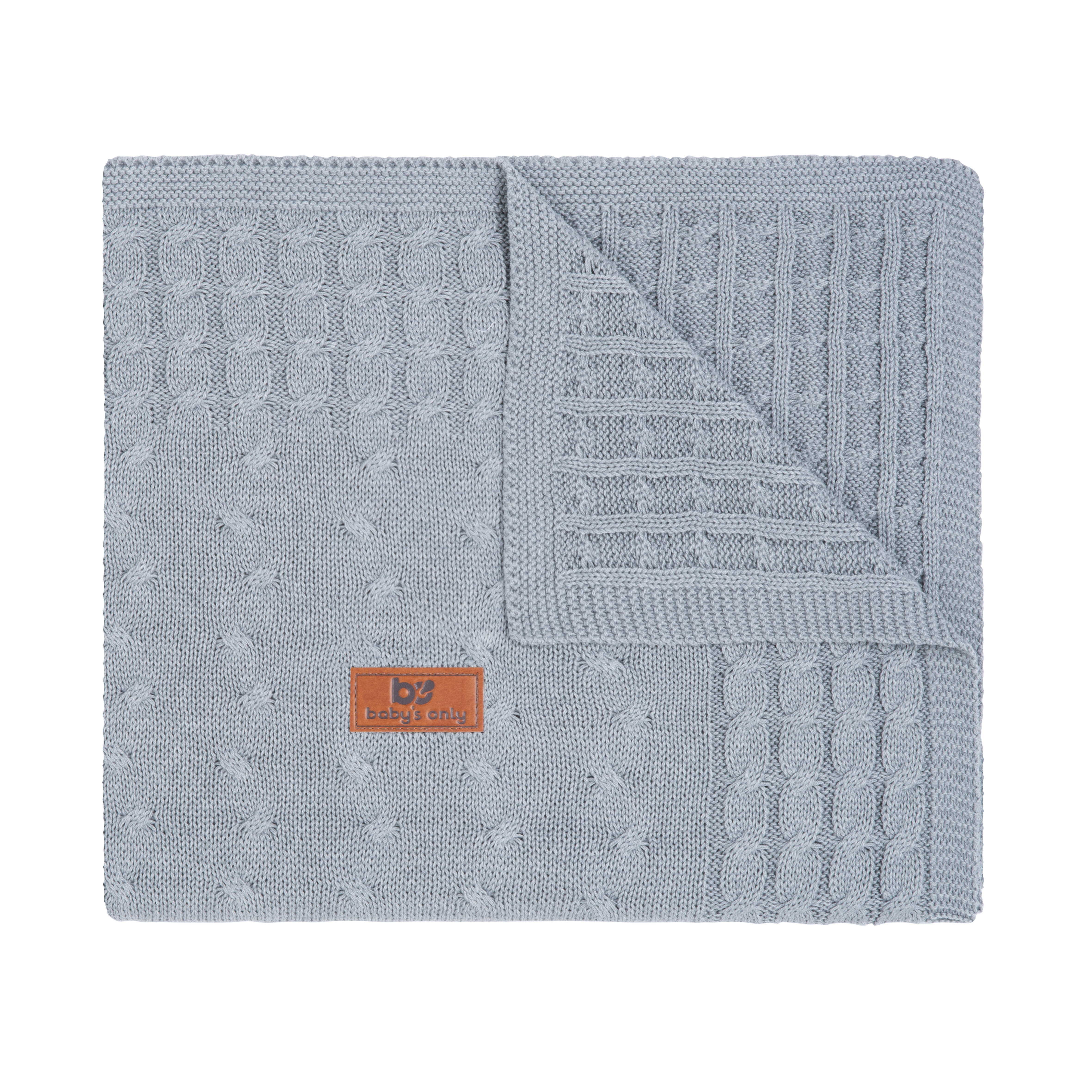 Baby crib blanket Cable grey