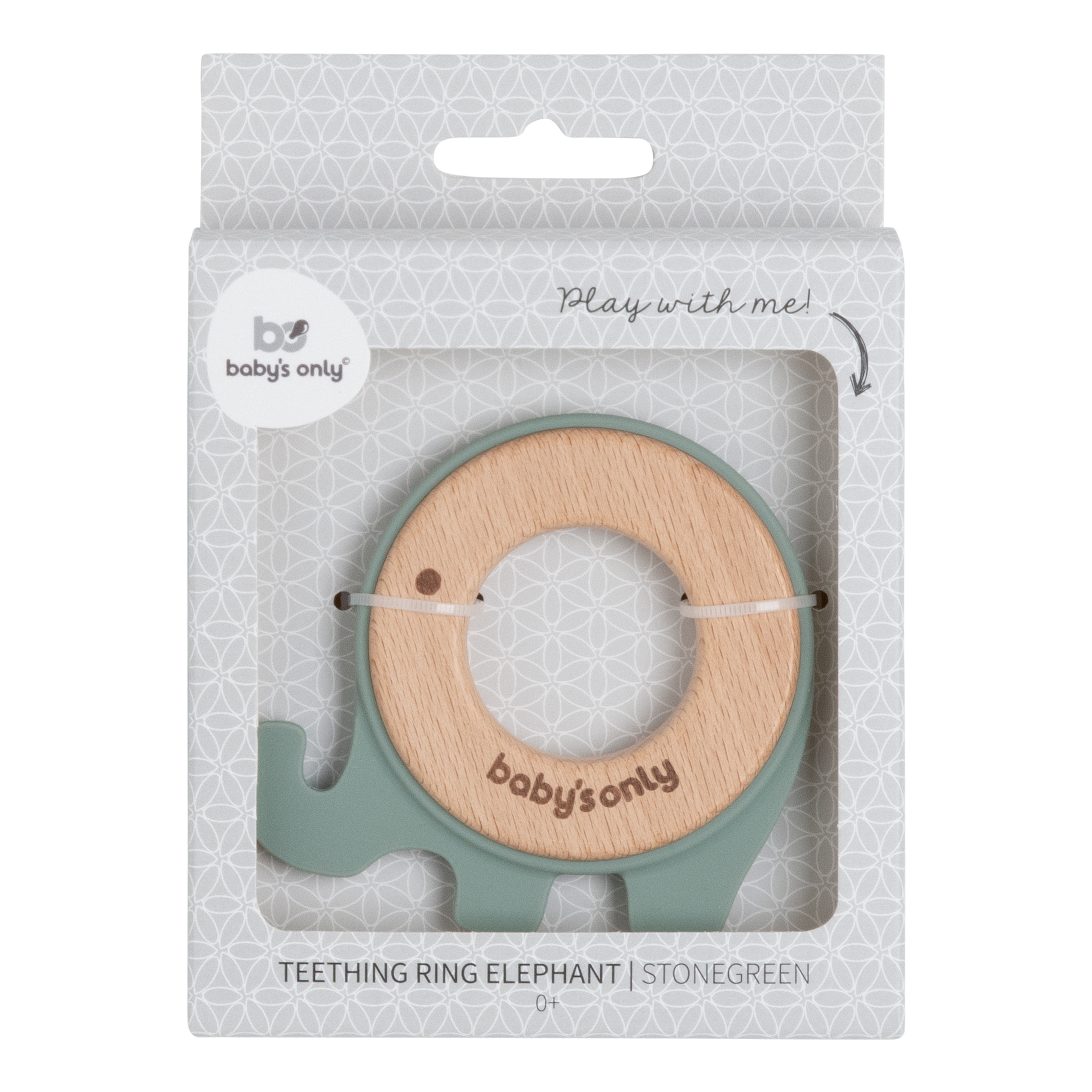 Teething ring elephant stonegreen