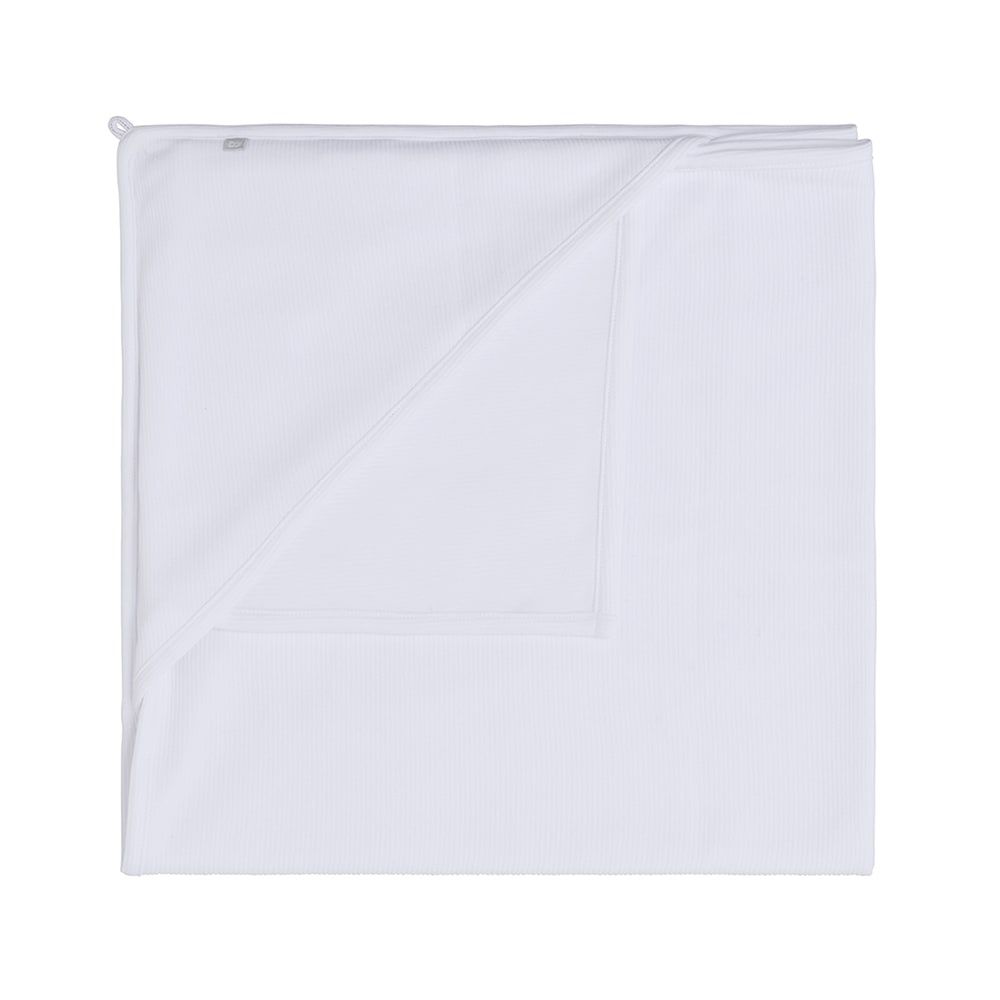 Hooded baby blanket Pure white - 75x75