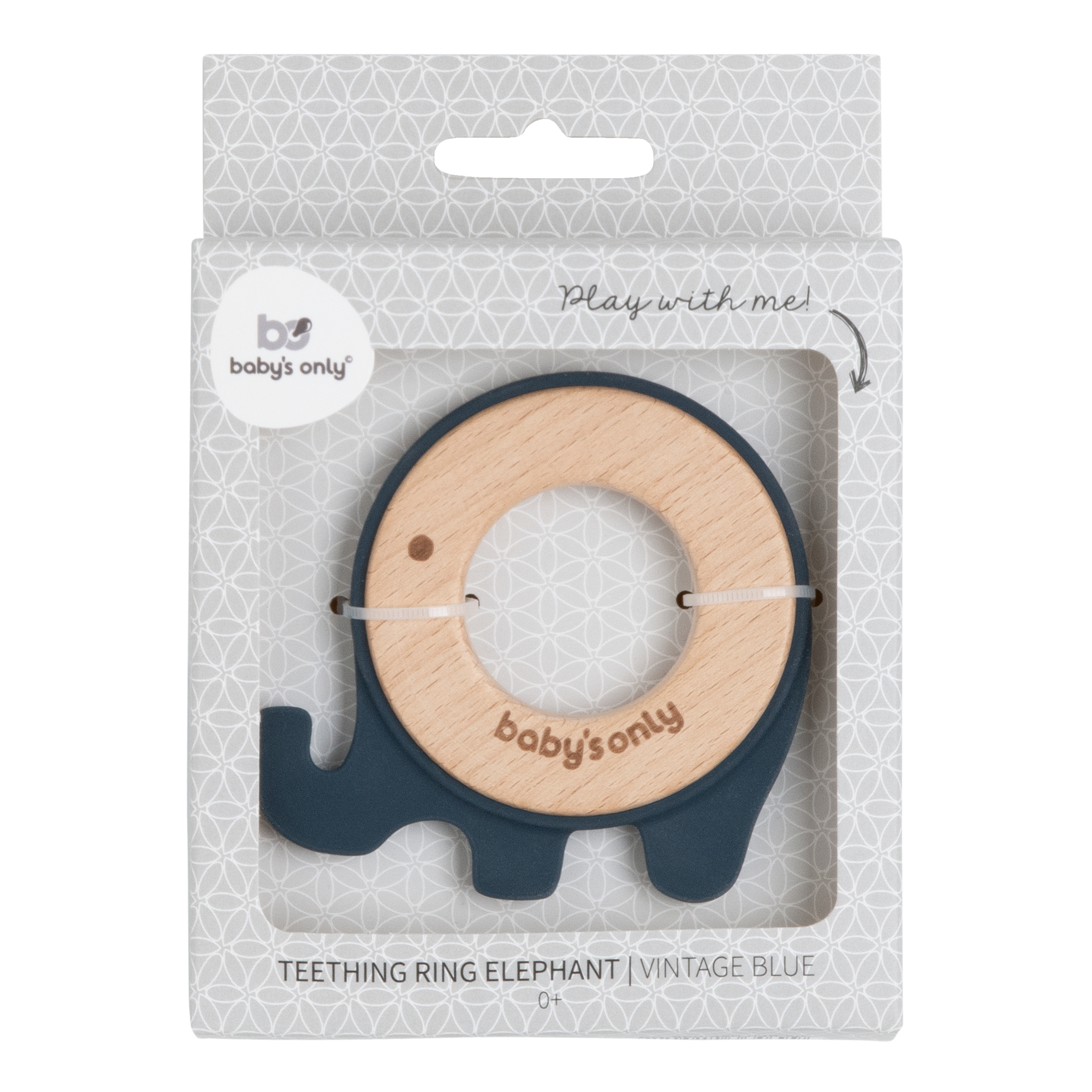 Teething ring elephant vintage blue