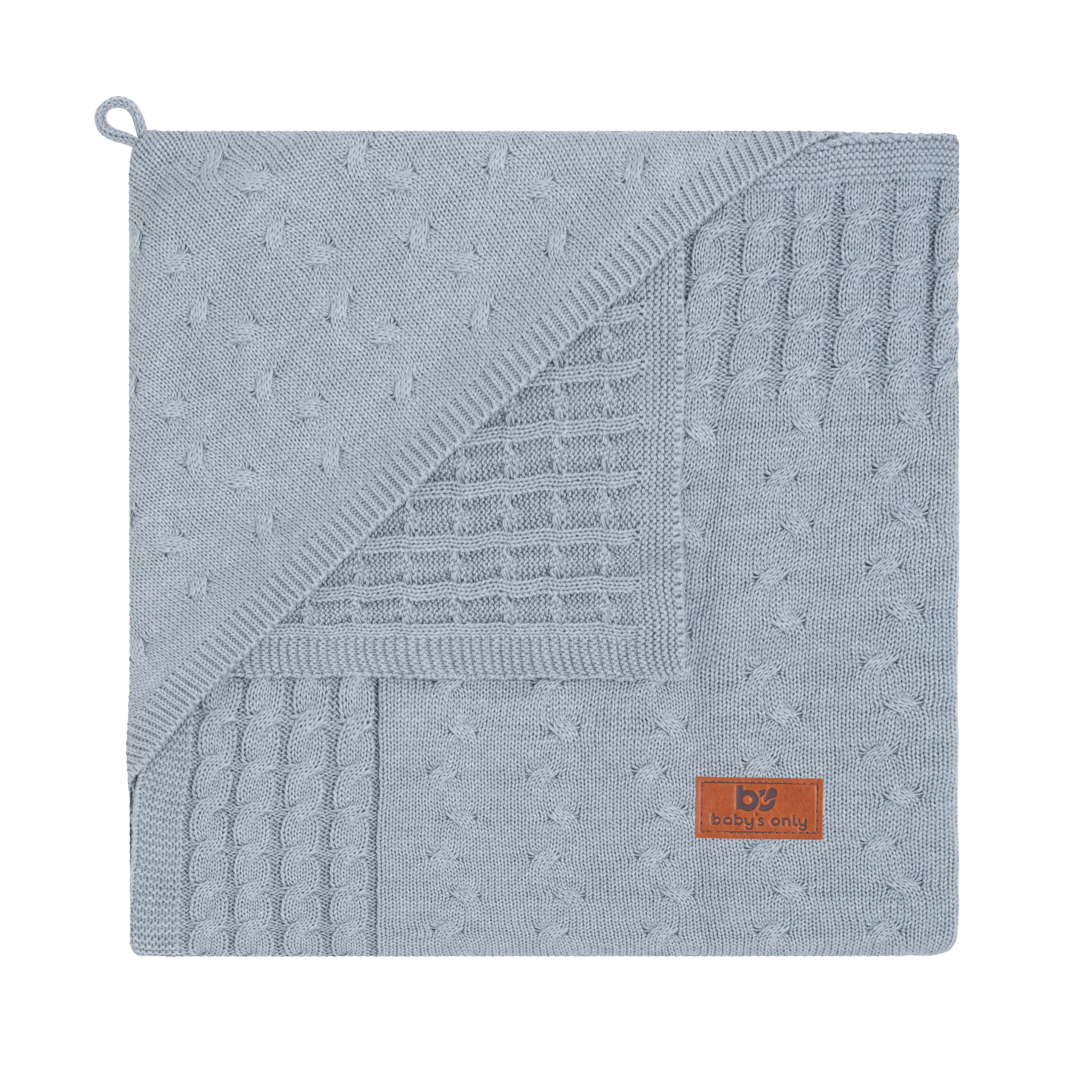 Hooded baby blanket Cable grey