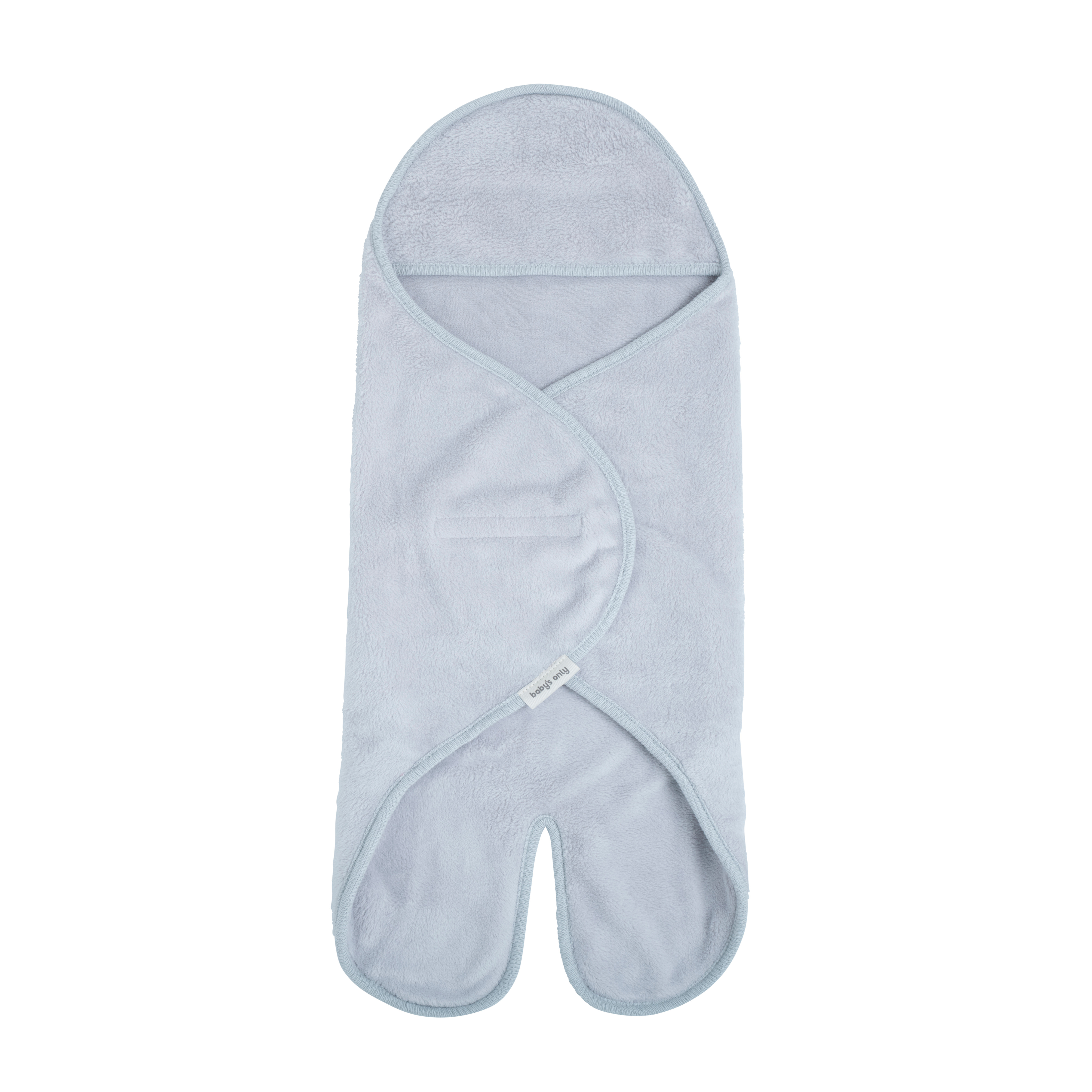 Hooded baby blanket with feet Cozy misty blue