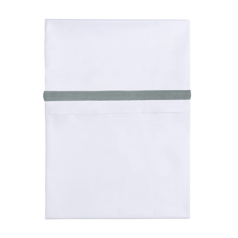 Cot sheet woven ribbon sea green/white