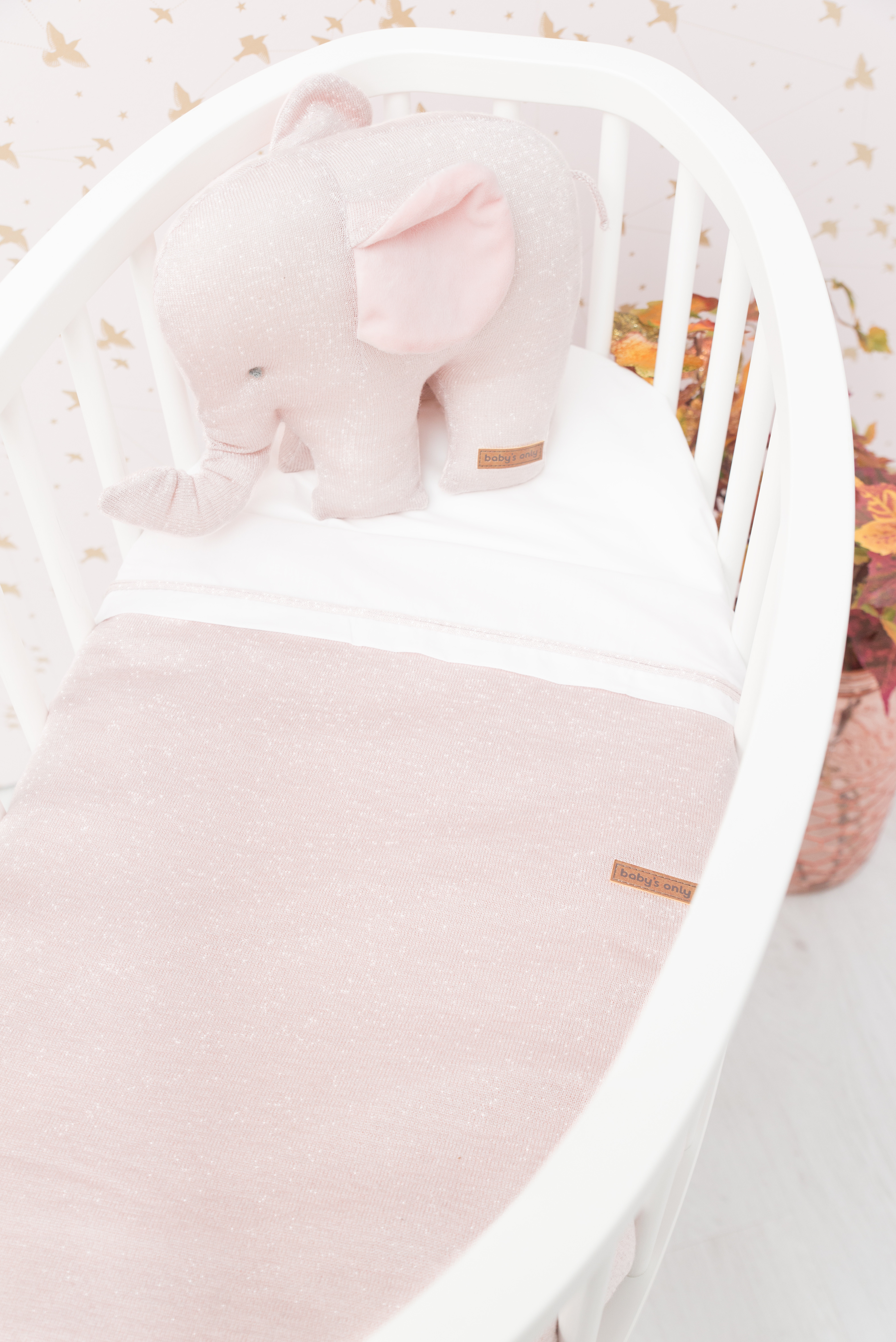 Cot blanket teddy Sparkle silver-pink melee
