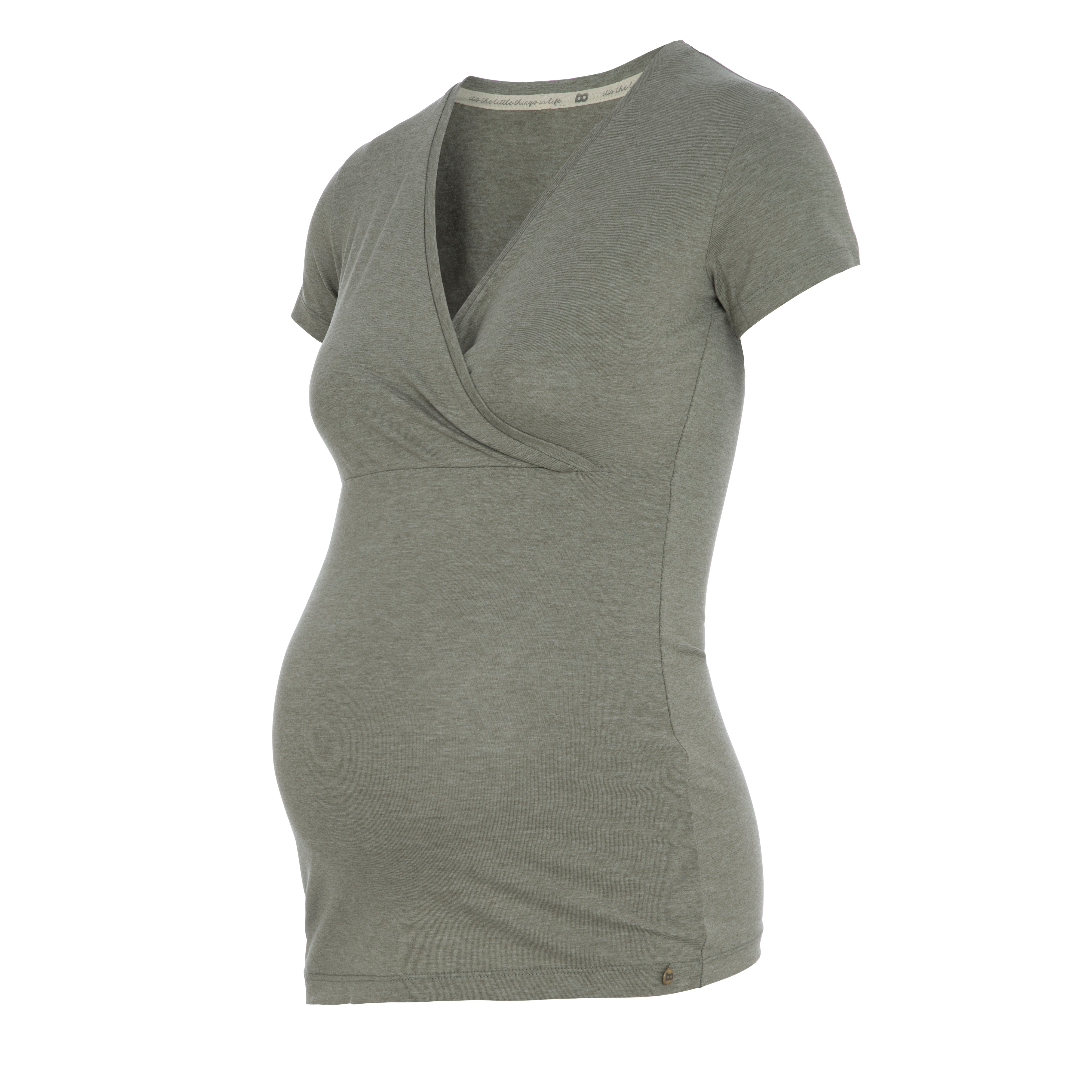 Maternity T-shirt Glow urban green - XL - With nursing function