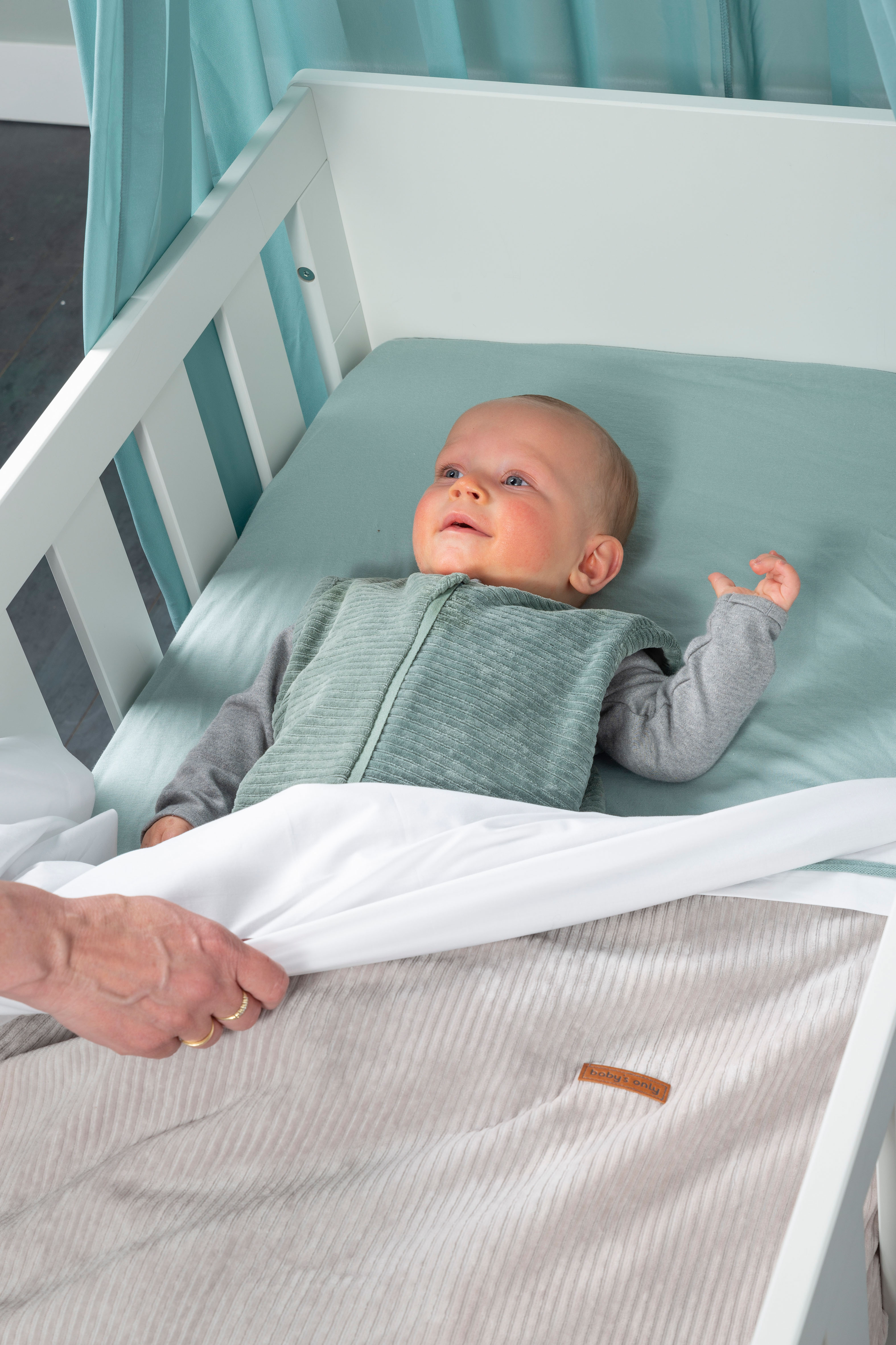 Baby crib blanket Sense pebble grey