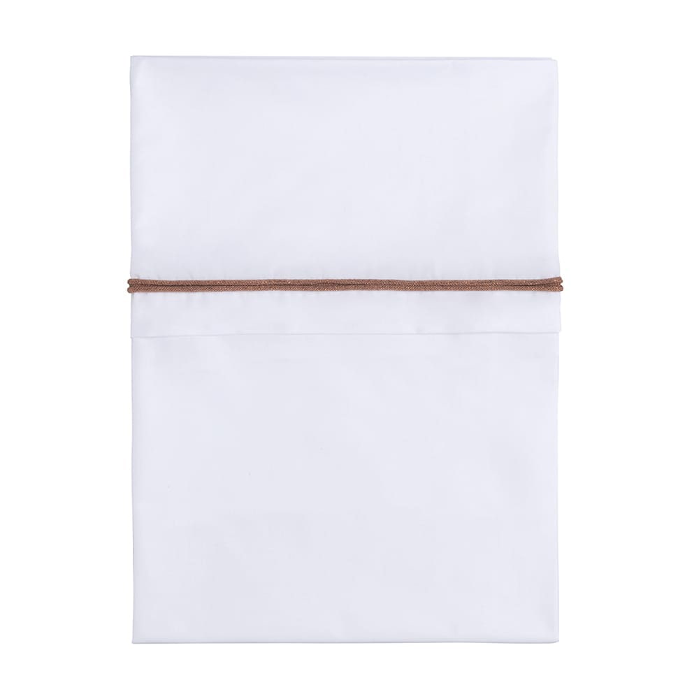 Cot sheet knitted ribbon copper-honey melee/white