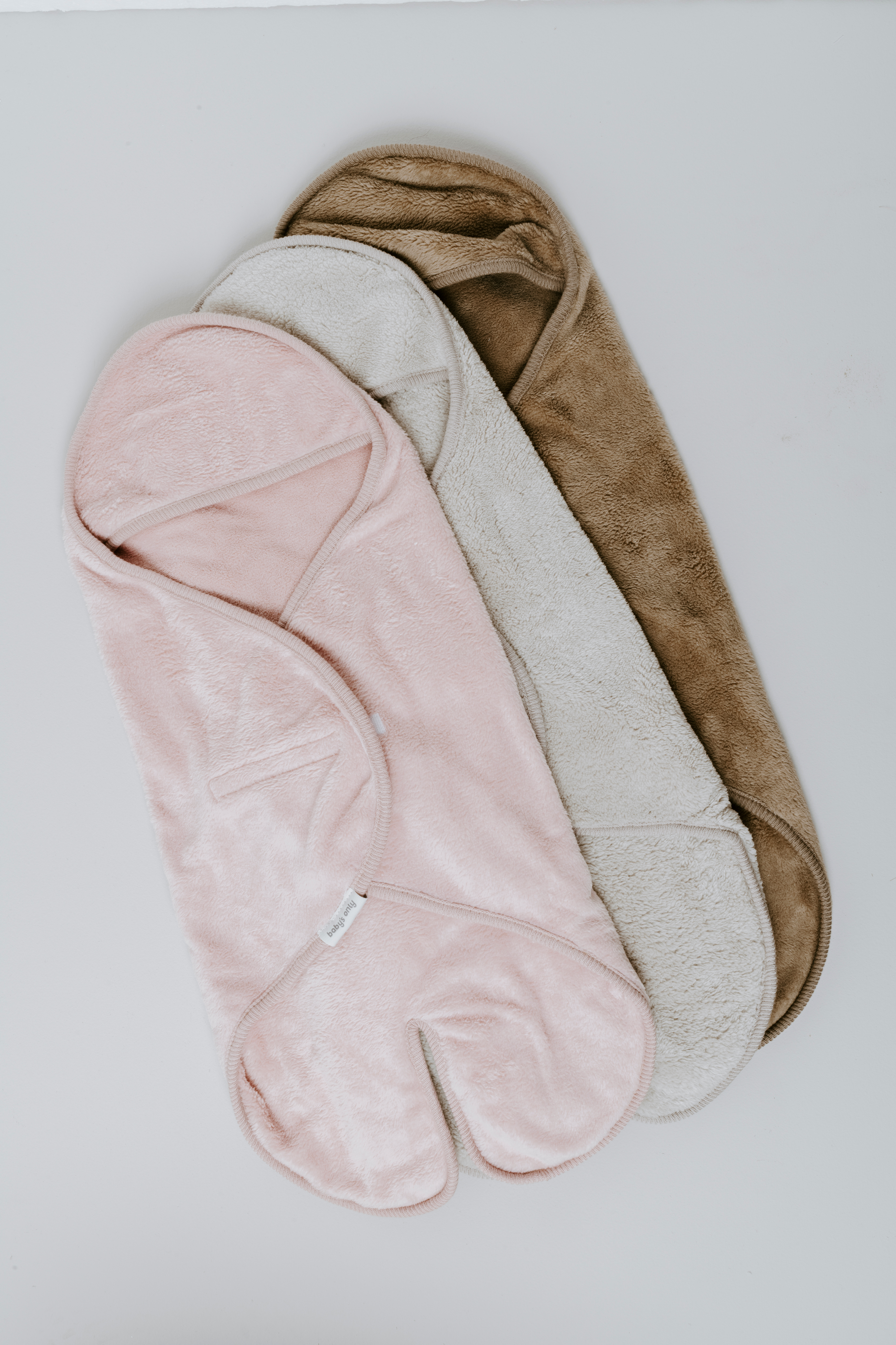 Hooded baby blanket with feet Cozy clay