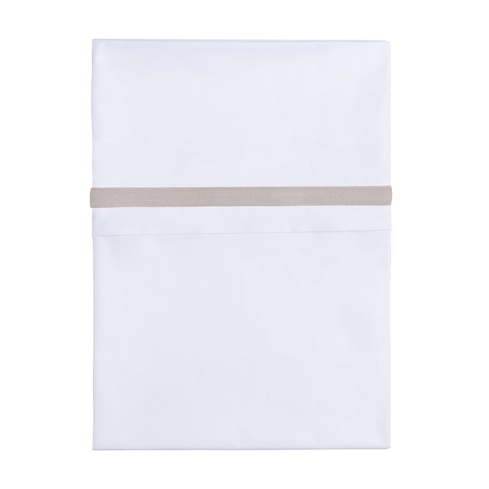 Cot sheet woven ribbon pebble grey/white