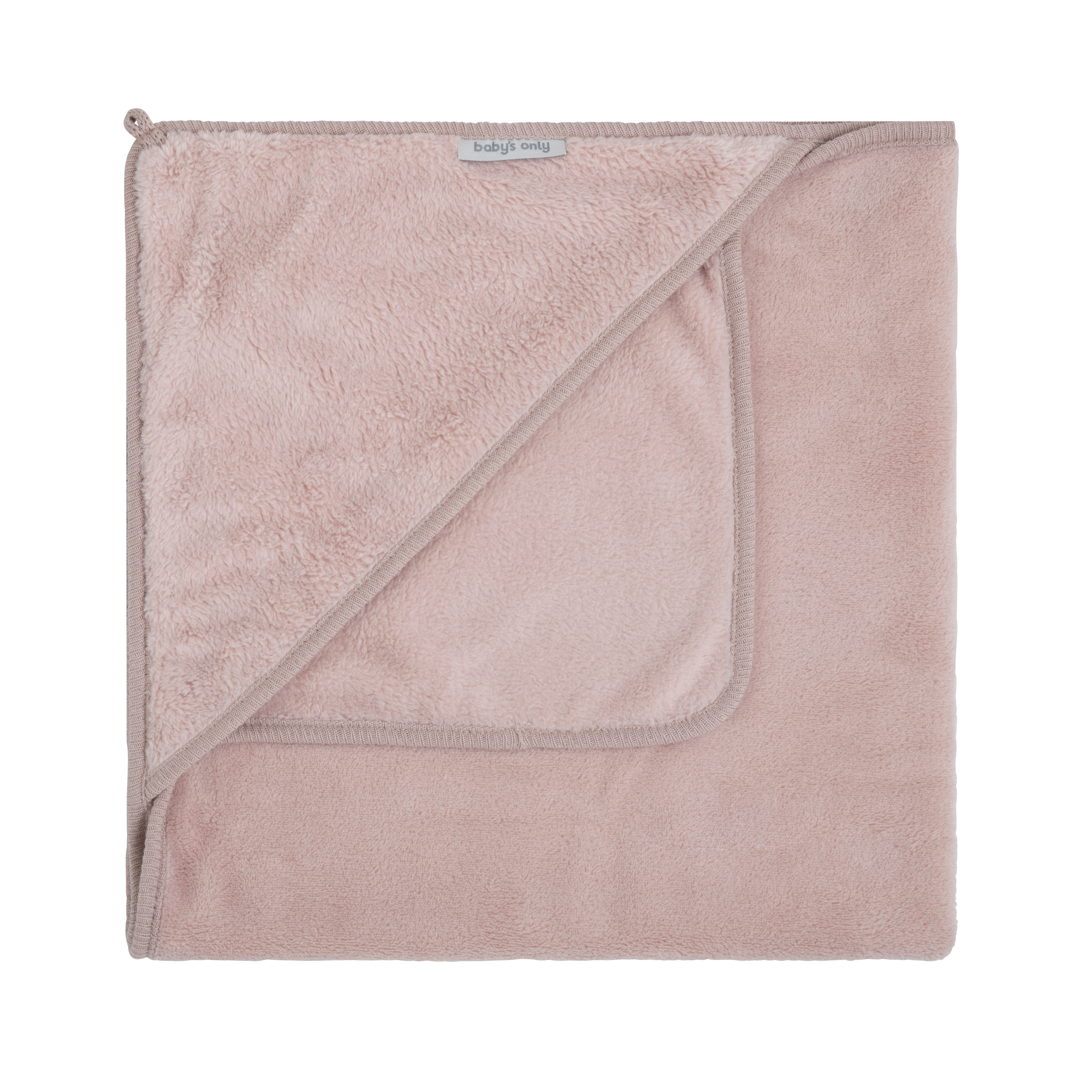 Hooded baby blanket Cozy old pink