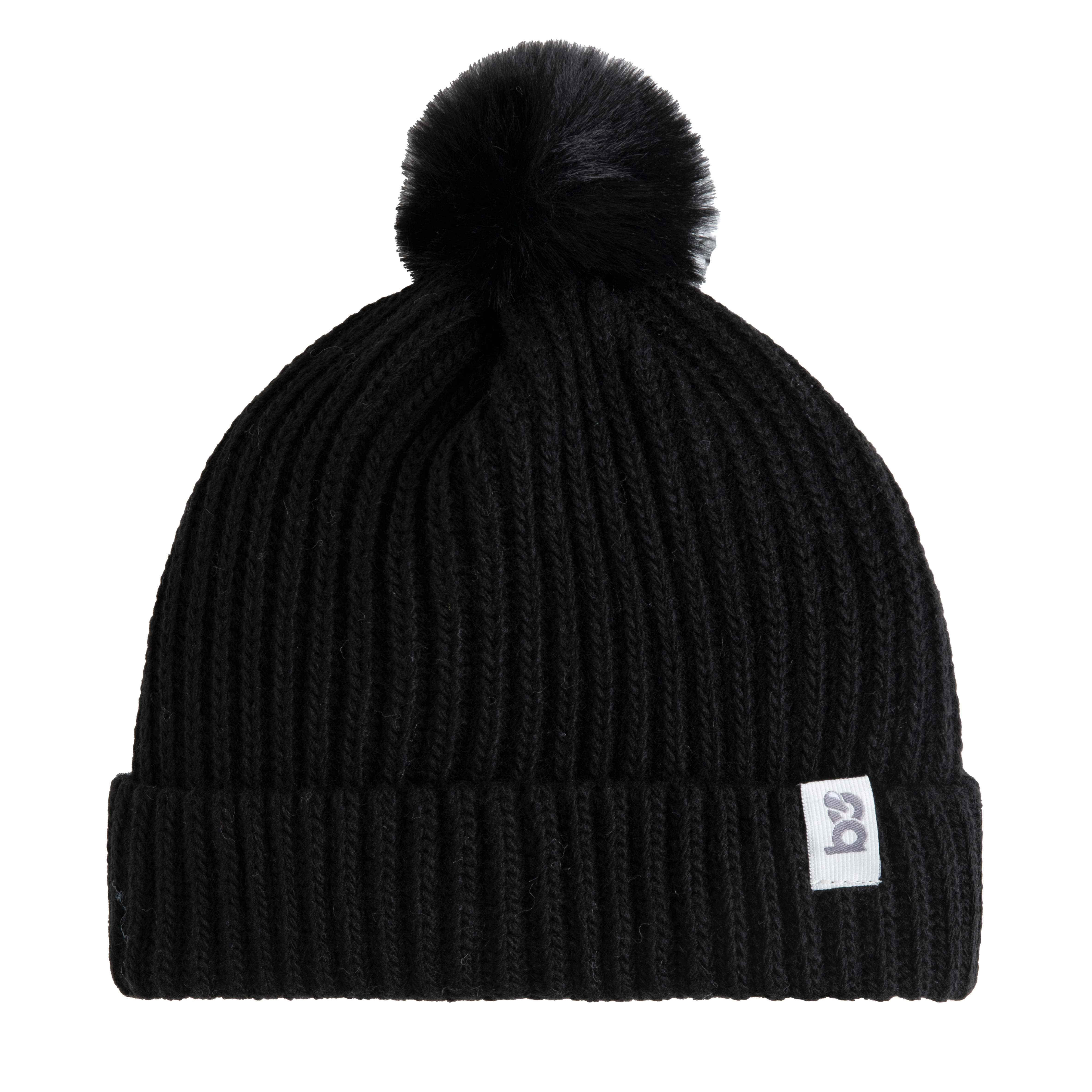 Hat with pompon Cool black - 3-36 months